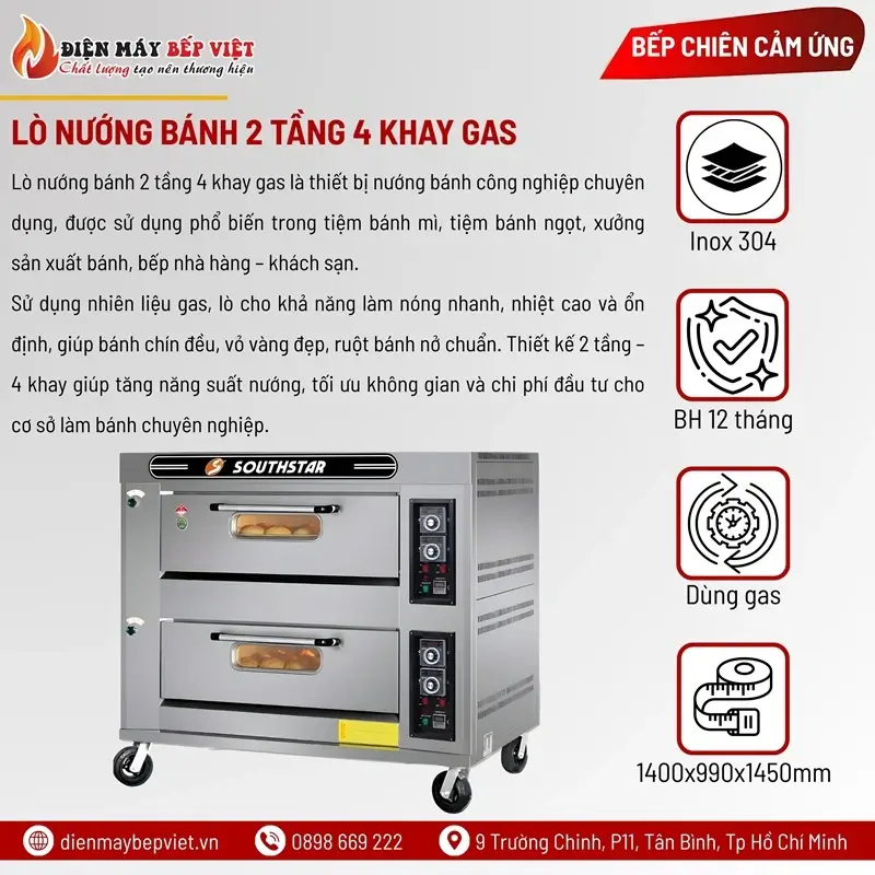 Ưu điểm lò nướng cơm niêu 2 tầng gas