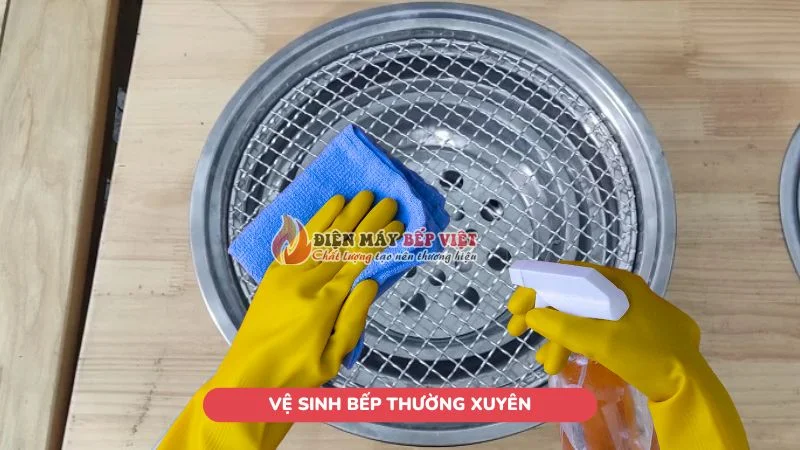 Vệ sinh bếp nướng BBQ âm bàn thường xuyên