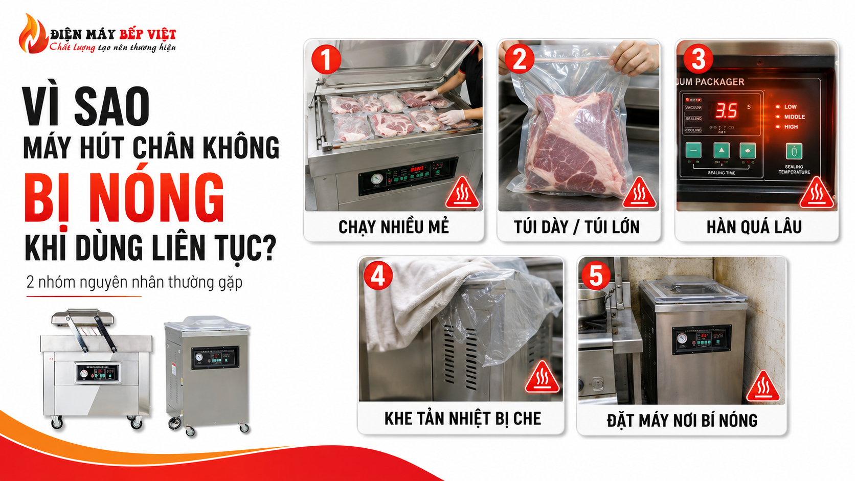 vì sao máy hút chân không bị nóng khi dùng liên tục