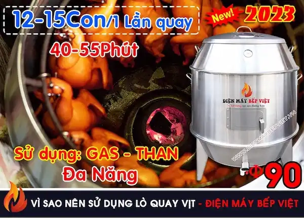 lựa chọn lò quay vịt inox 90 than giúp thịt vịt chín đều và thơm ngon