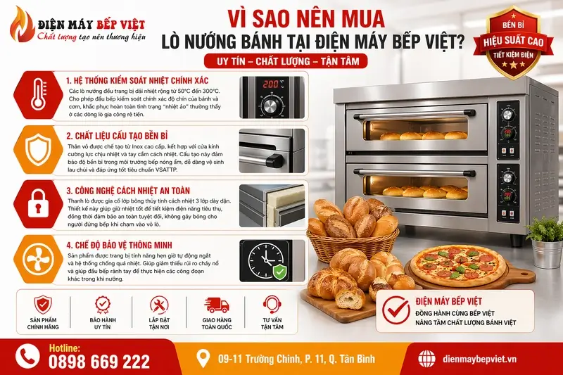 Vì sao nên mua lò nướng bánh tại Điện Máy Bếp Việt?