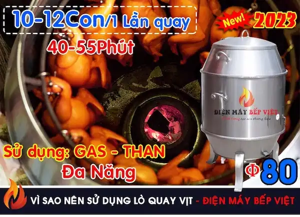 sử dụng LÒ QUAY VỊT INOX 80 Chân Cong DMBV giúp thịt vịt chín đều, thơm ngon, nâng cao năng suất