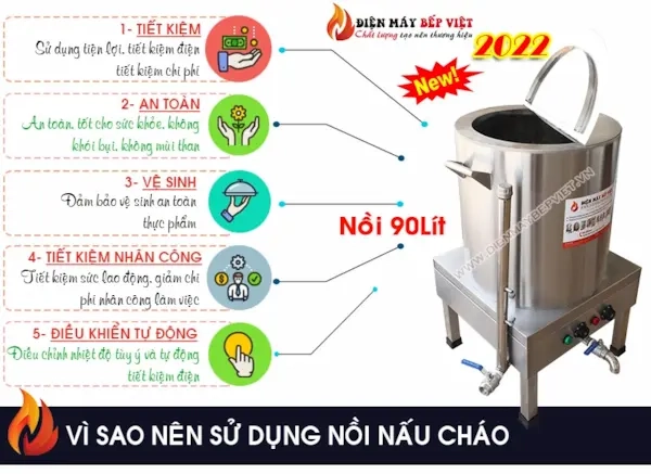 Vì sao nên sử dụng nồi nấu cháo điện công nghiệp