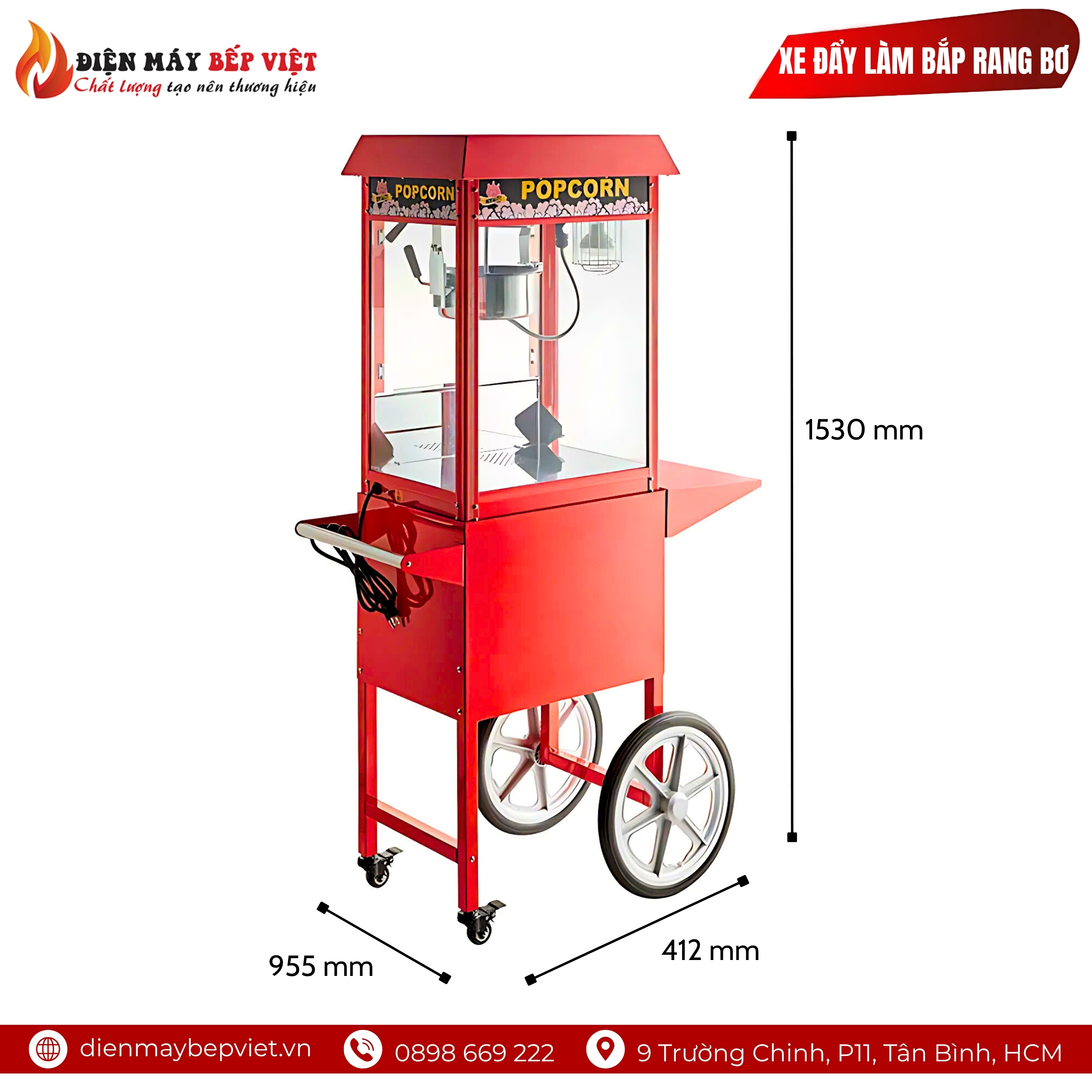 Xe Đẩy Làm Bắp Rang Bơ AS-PM802B