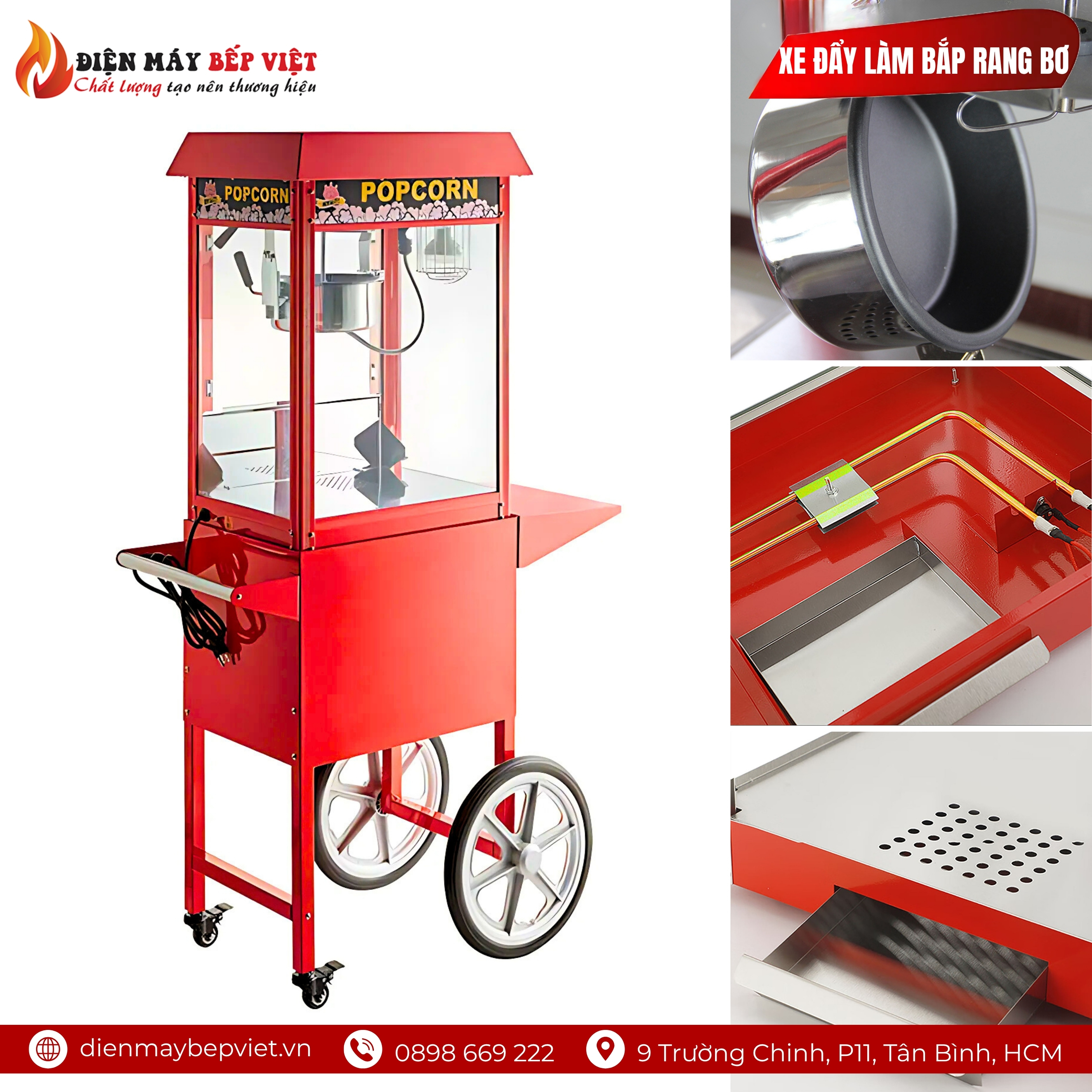 Xe Đẩy Làm Bắp Rang Bơ AS-PM802B