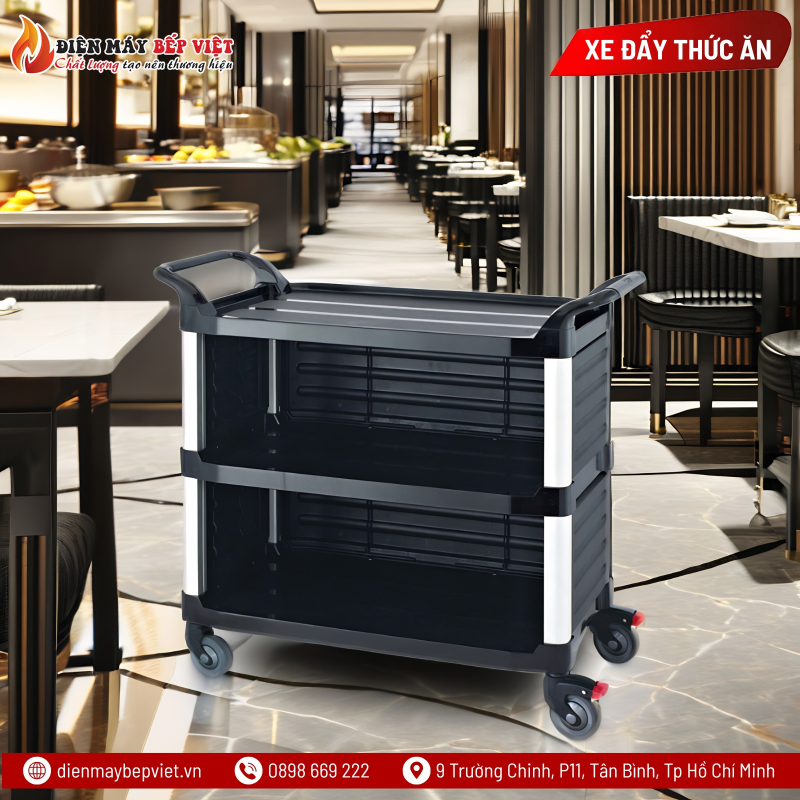 Xe Đẩy Thức Ăn 3 Tầng (Nhựa) NPGX-032DM