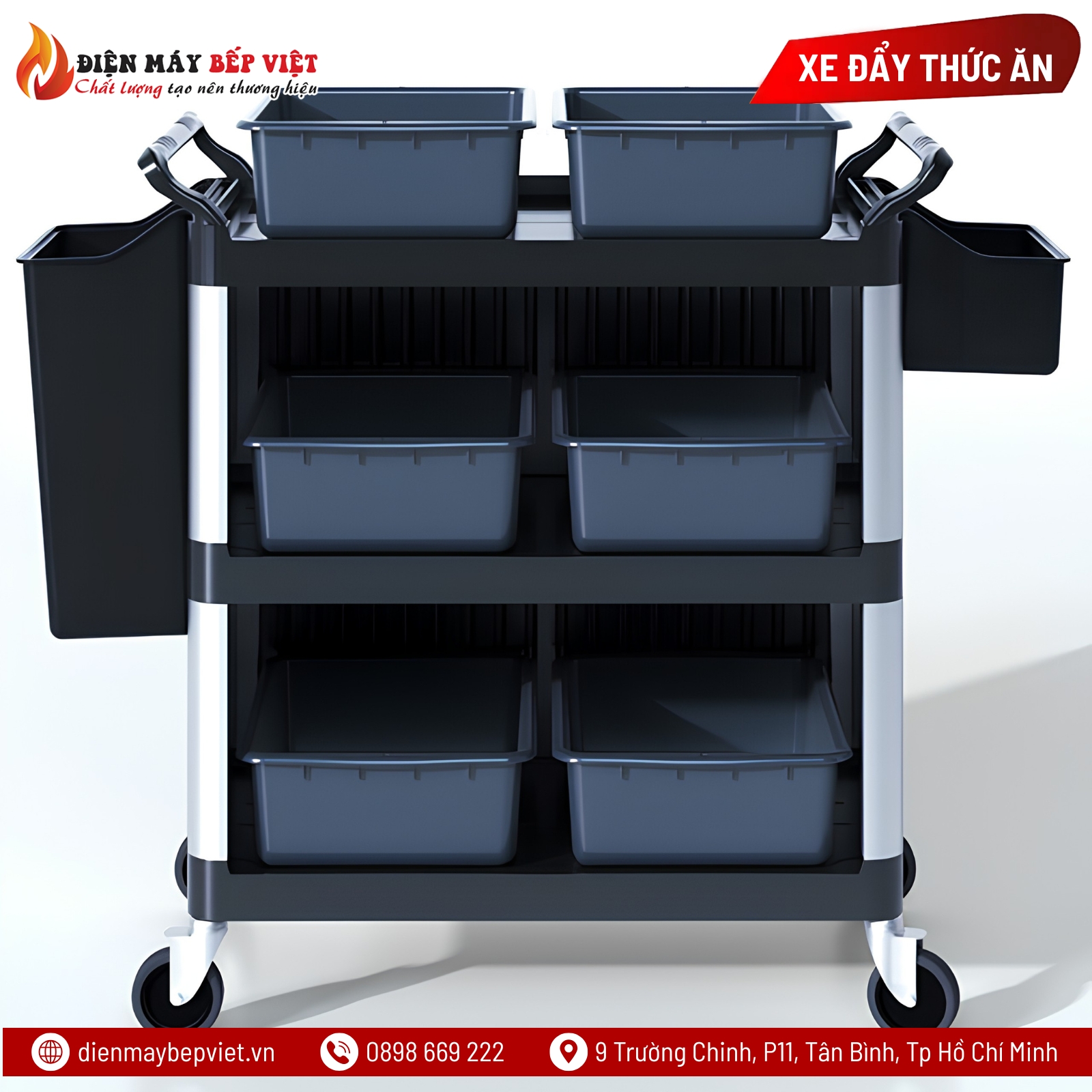 Xe Đẩy Thức Ăn 3 Tầng (Nhựa) NPGX-032DM