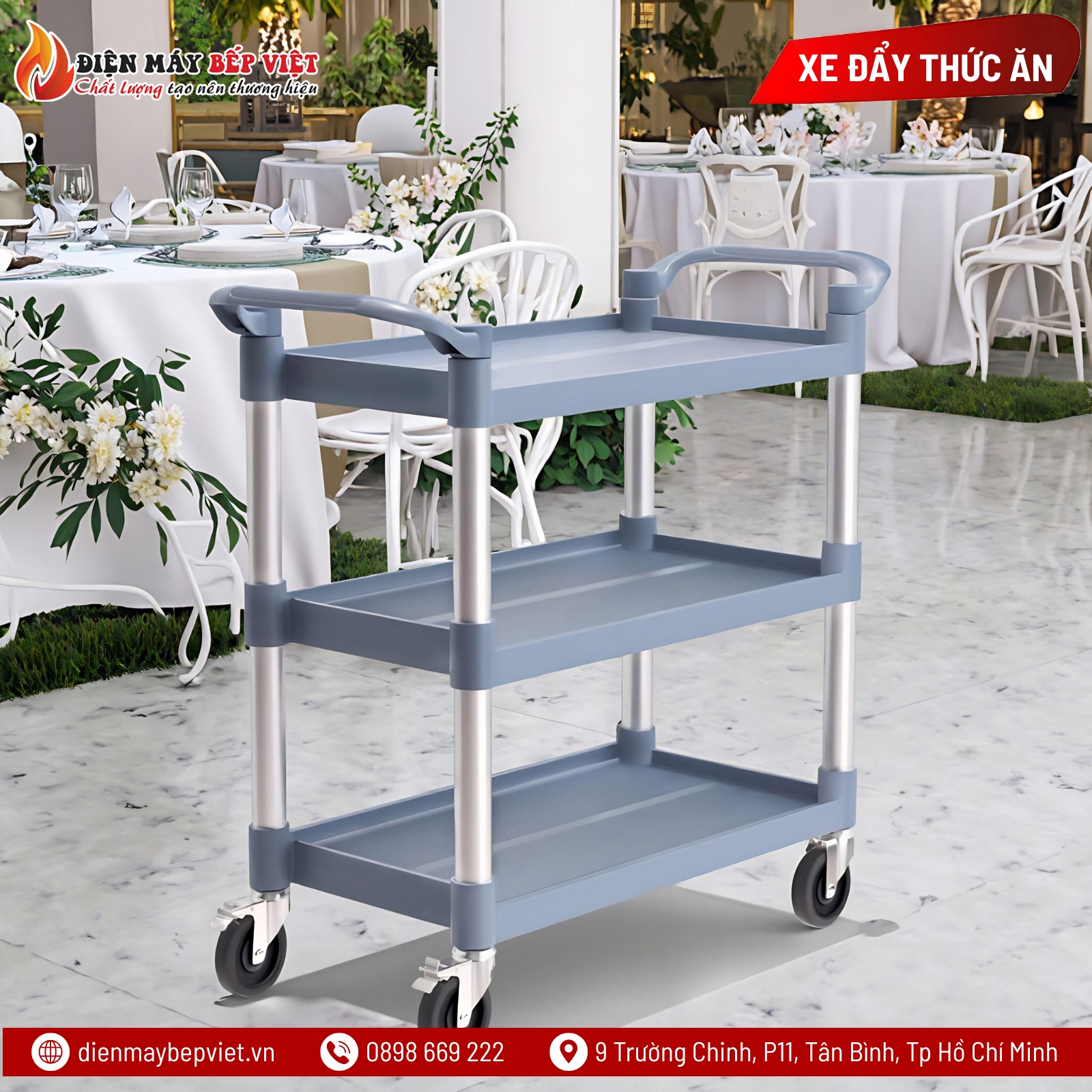 Xe Đẩy Thức Ăn 3 Tầng (Nhựa) NPL-010