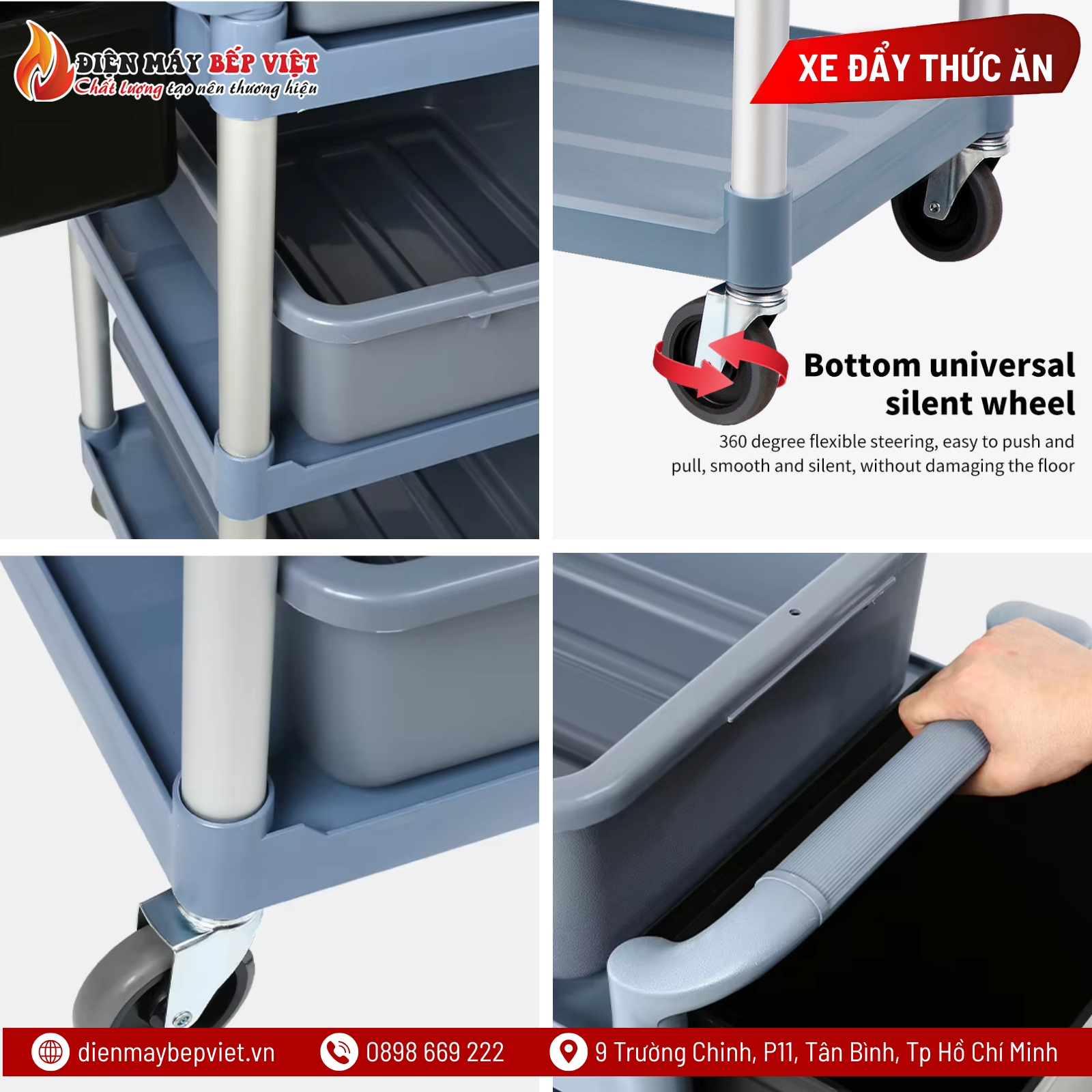 Xe Đẩy Thức Ăn 3 Tầng (Nhựa) NPL-010