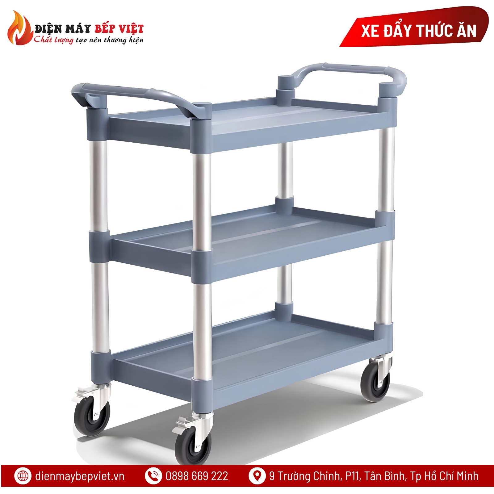 Xe Đẩy Thức Ăn 3 Tầng (Nhựa) NPL-010