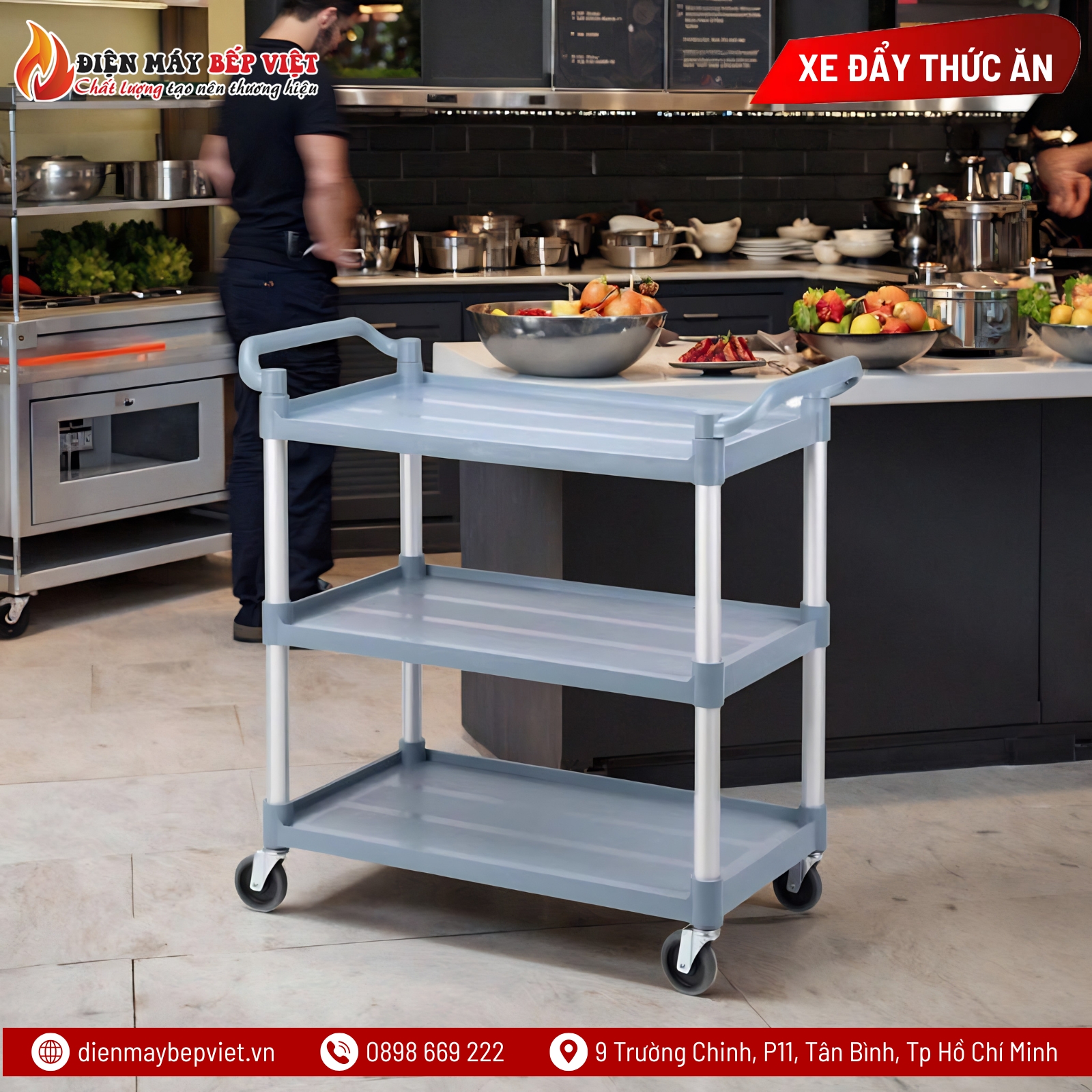 Xe Đẩy Thức Ăn 3 Tầng (Nhựa) NPL-010