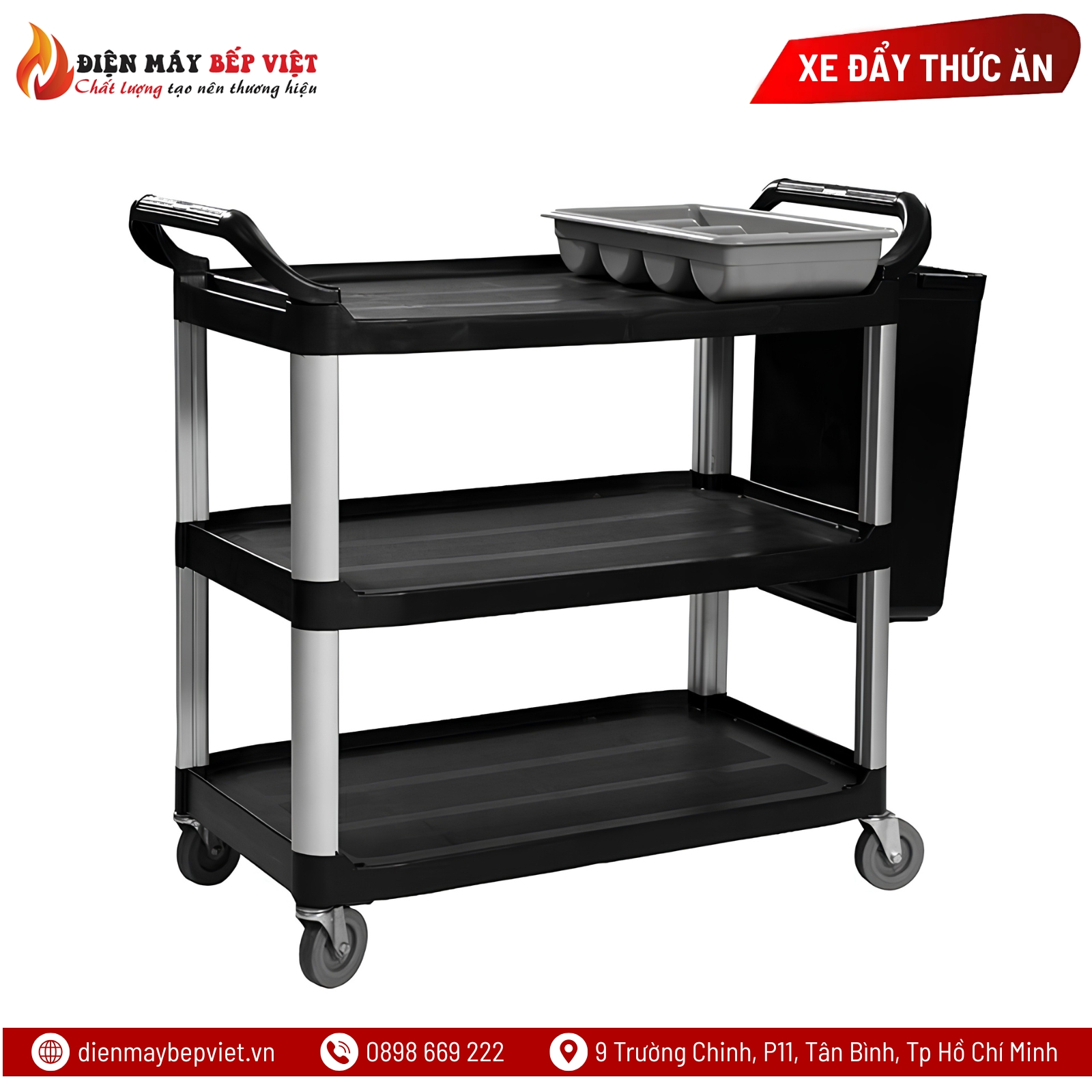 Xe Đẩy Thức Ăn 3 Tầng (Nhựa) NPL-010B