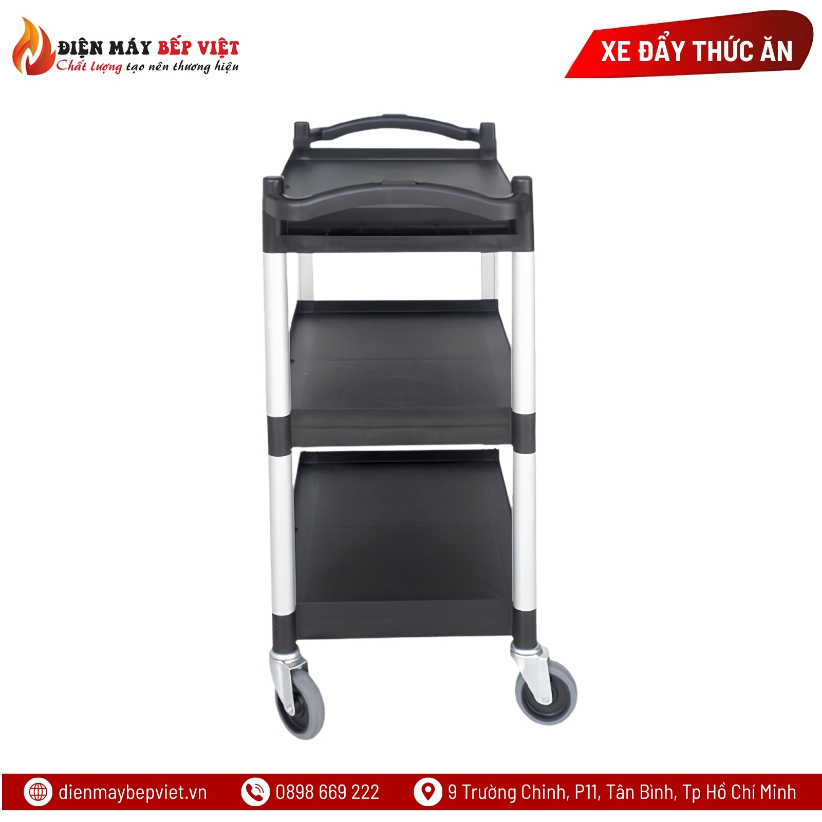 Xe Đẩy Thức Ăn 3 Tầng (Nhựa) NPL-010B