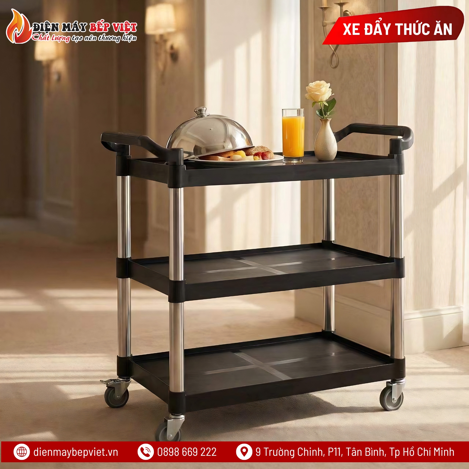 Xe Đẩy Thức Ăn 3 Tầng (Nhựa) NPL-010B