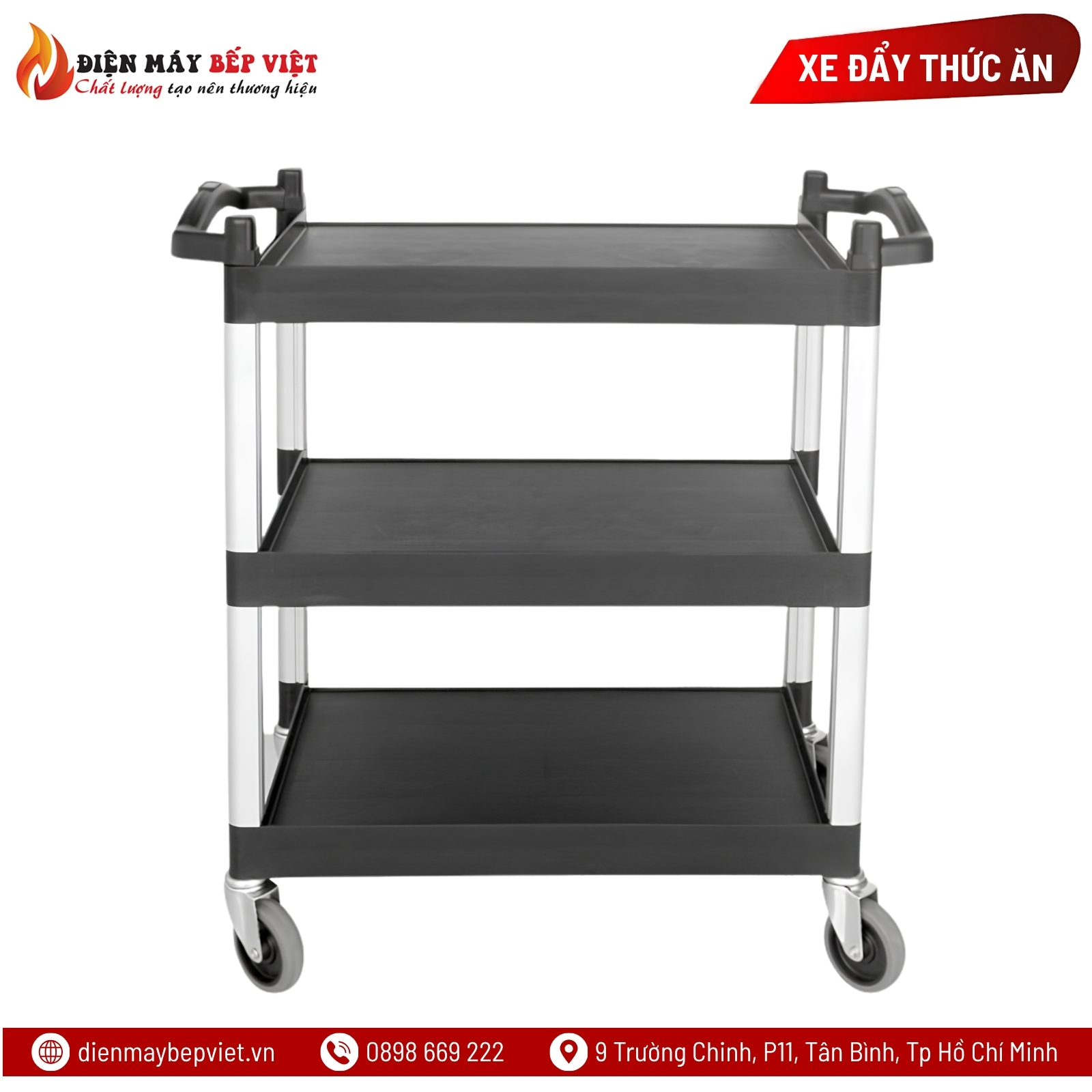 Xe Đẩy Thức Ăn 3 Tầng (Nhựa) NPL-010B