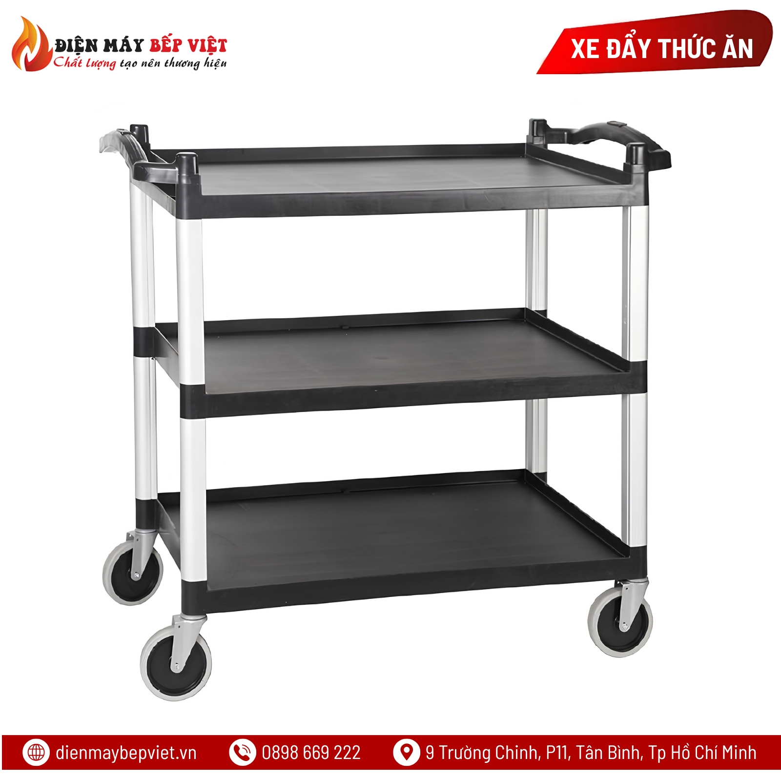 Xe Đẩy Thức Ăn 3 Tầng (Nhựa) NPL-010B