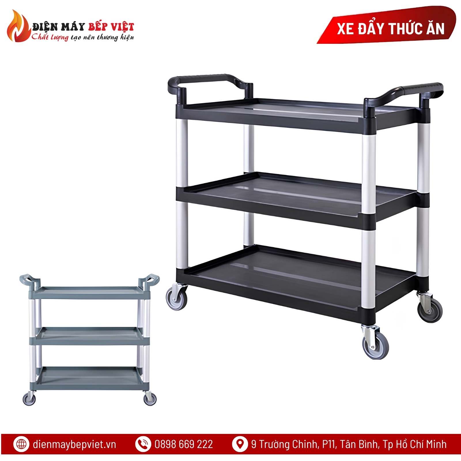 Xe Đẩy Thức Ăn 3 Tầng (Nhựa) NPL-010B