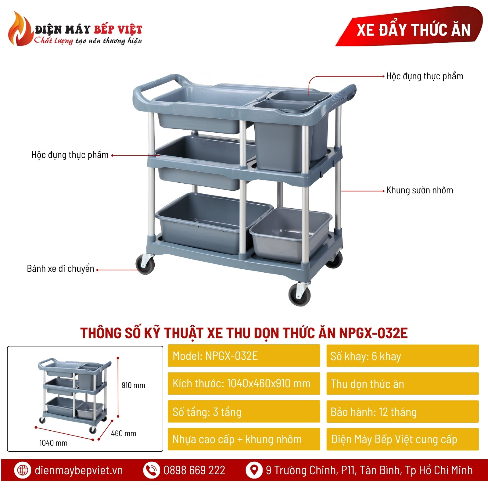 Xe Thu Dọn Thức Ăn NPGX-032E
