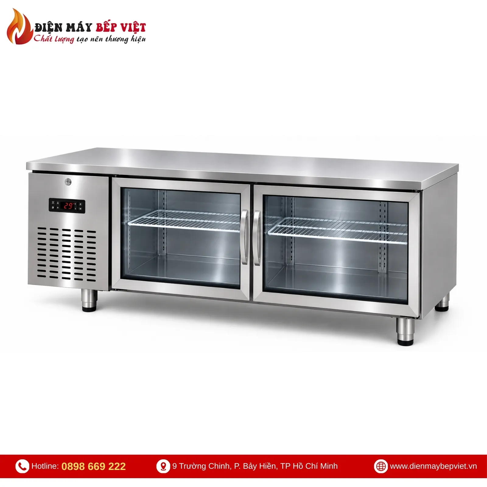 Bàn Mát Cửa Kính Lightcool 1M8 BL-1800 380L