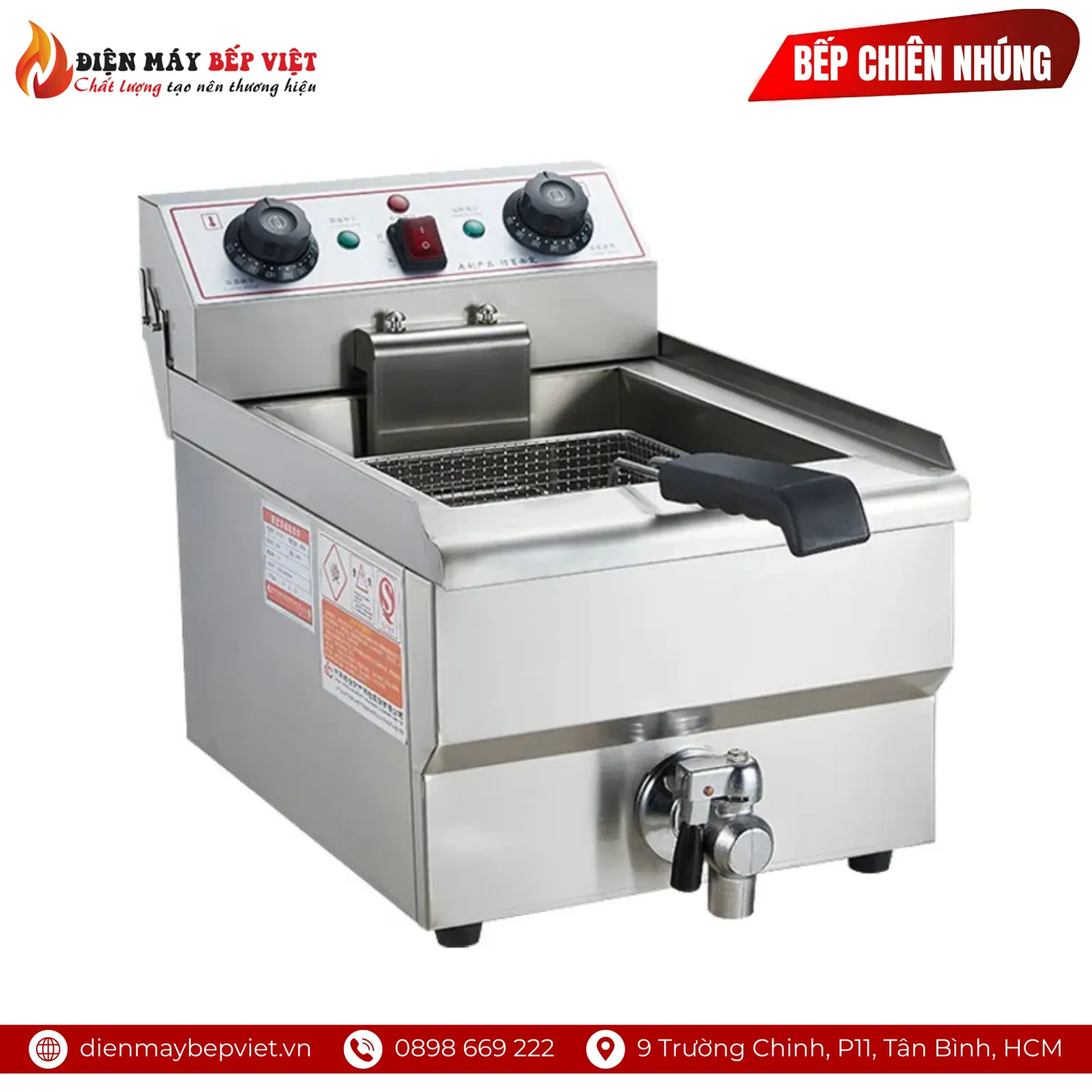 Bếp Chiên Đơn 10L Có Van Xả - EH101V