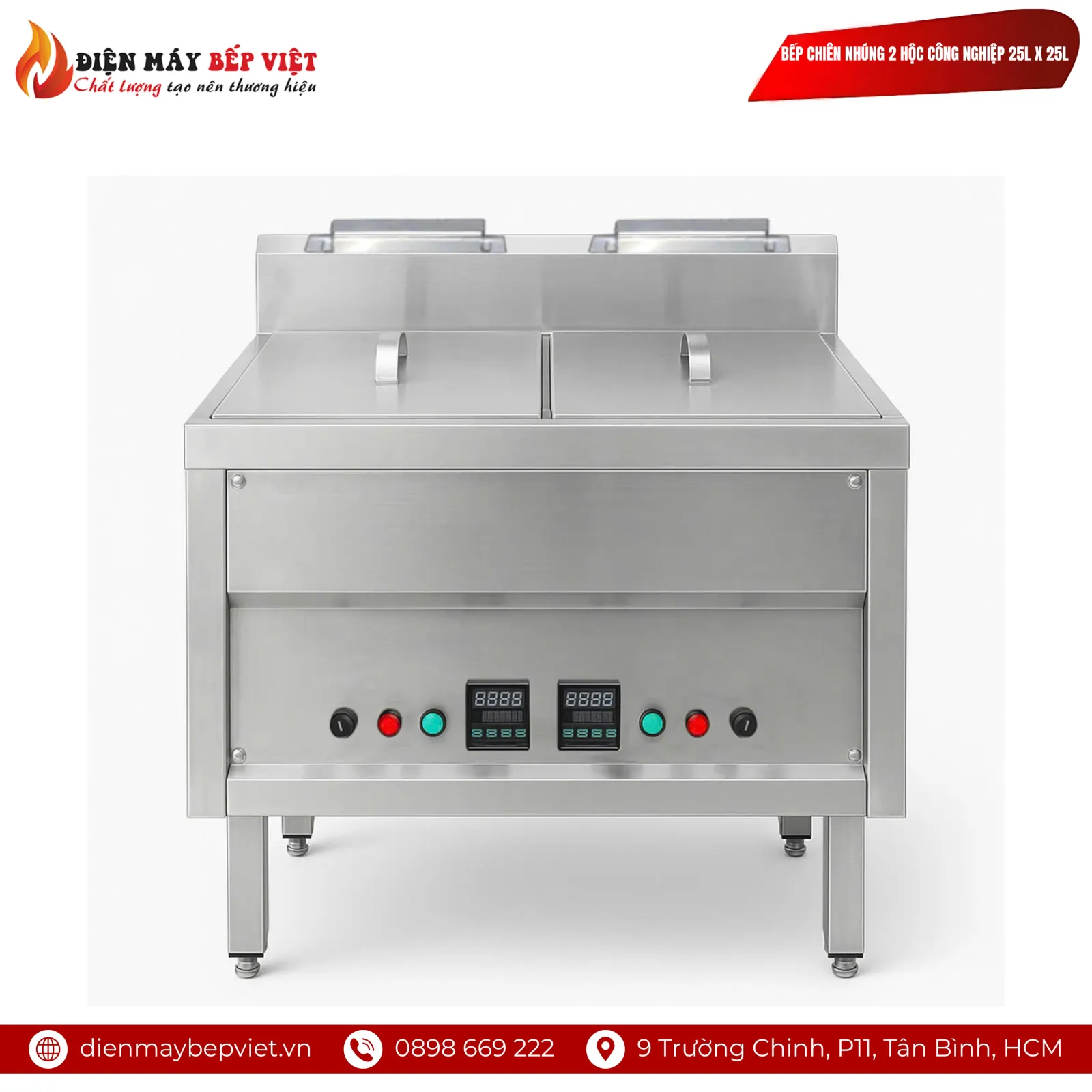 Bếp Chiên Nhúng 2 Hộc Công Nghiệp 25L x 25L