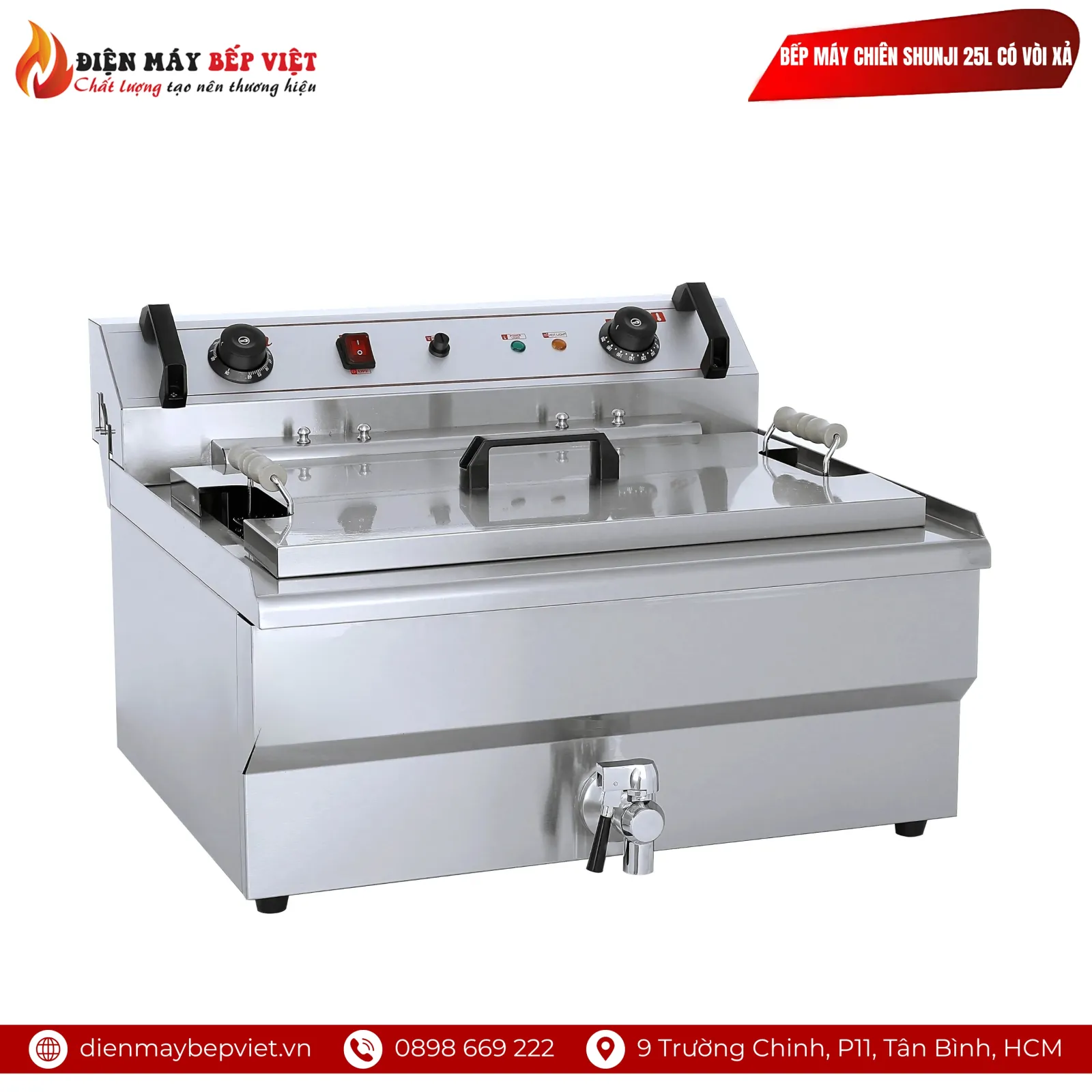 Bếp Chiên Nhúng Shunji 25L Có Vòi Xả