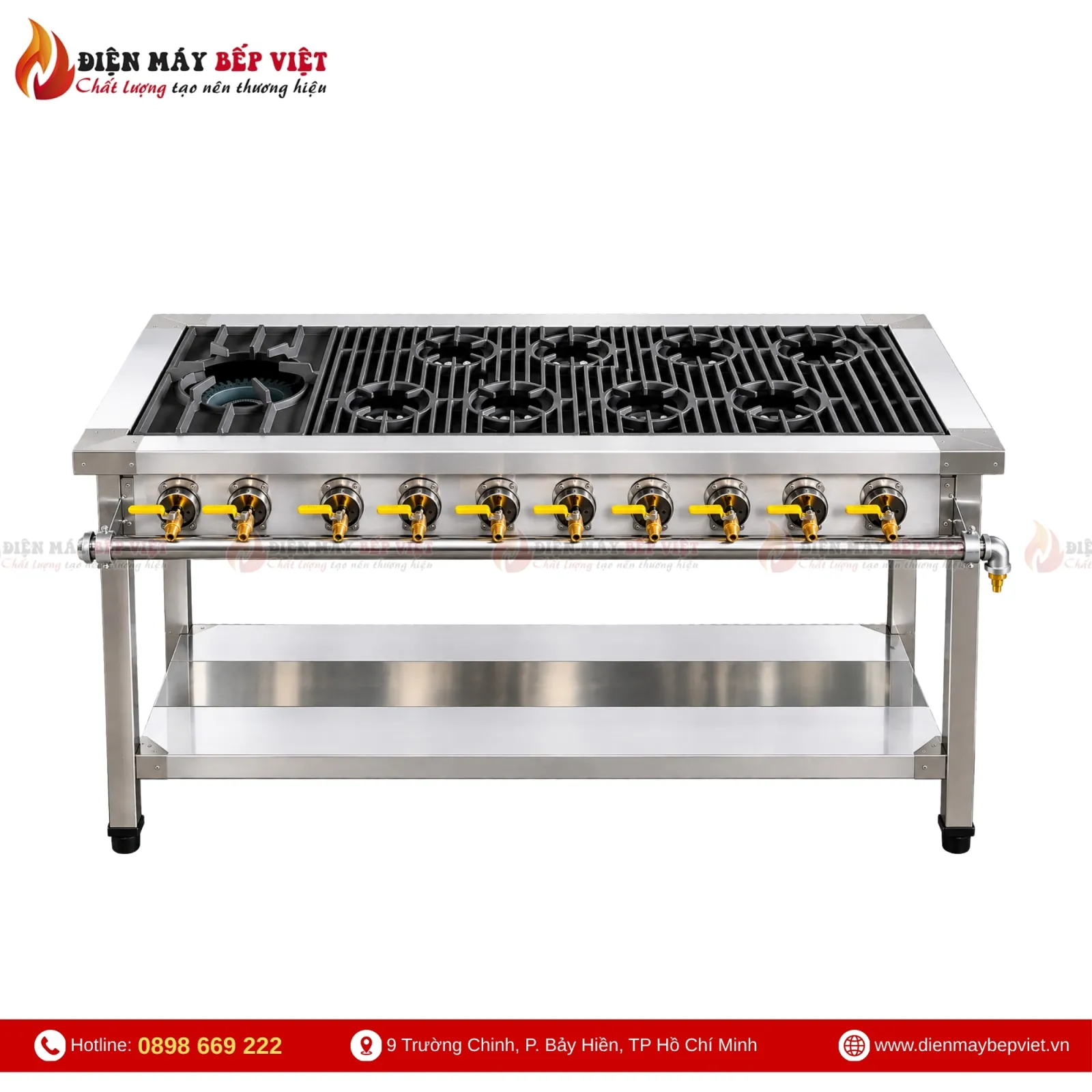 Bếp Gas Công Nghiệp 1 Họng Lớn 8 Họng Nhỏ