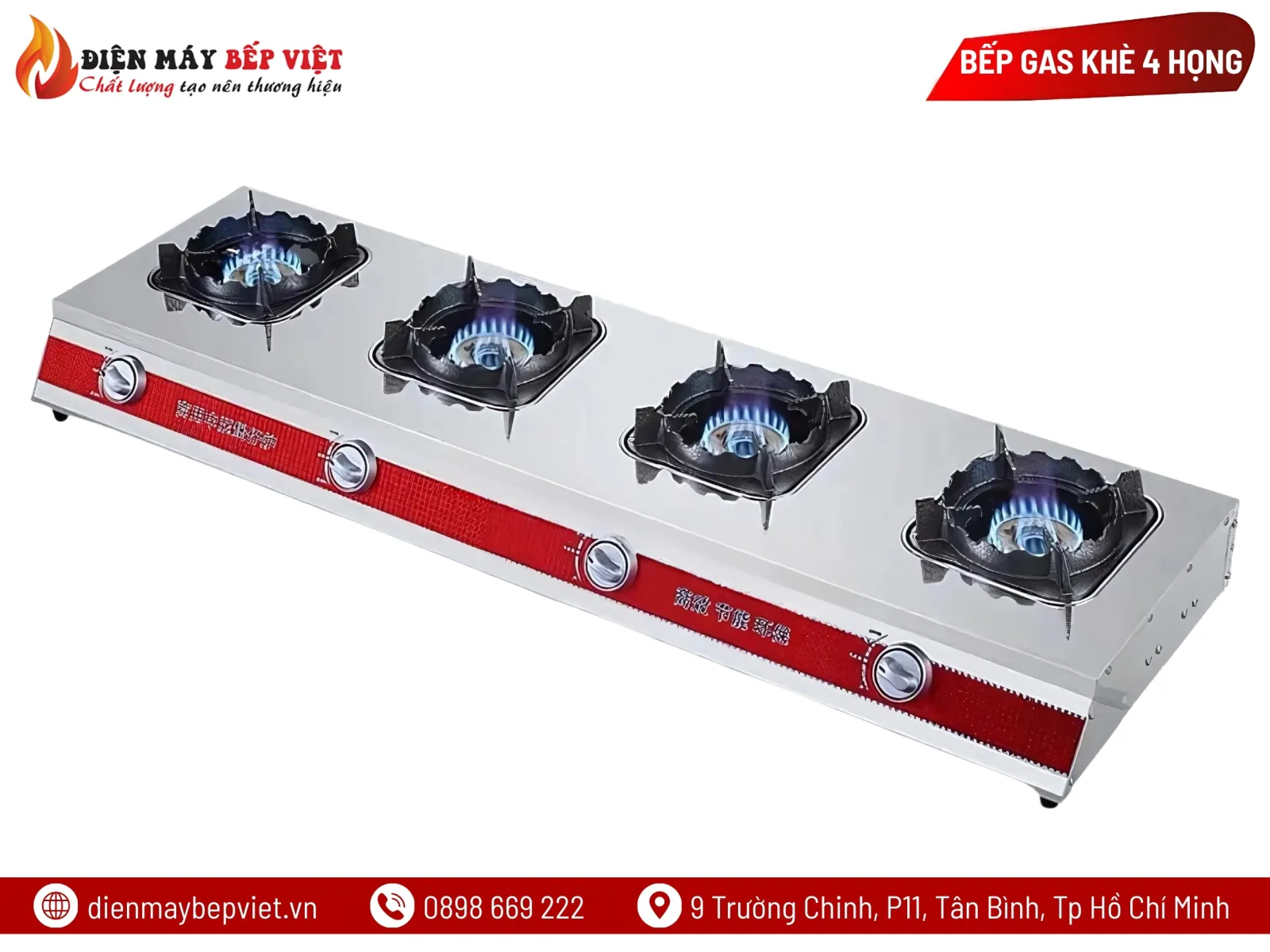 Bếp Gas Công Nghiệp Khè 4 Họng