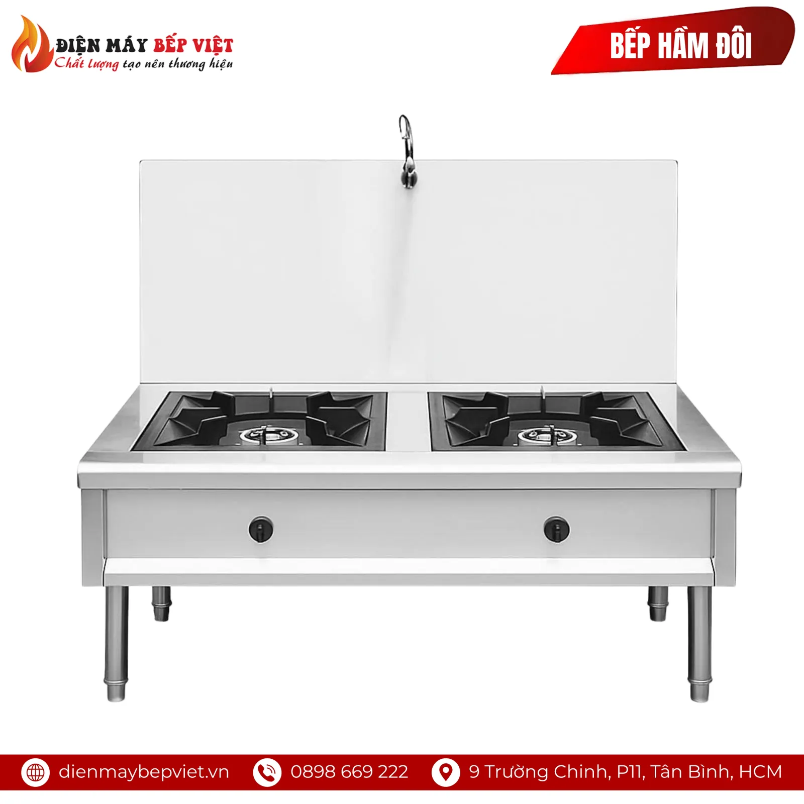 Bếp Hầm Đôi 2 Họng + 1 Vòi Nước