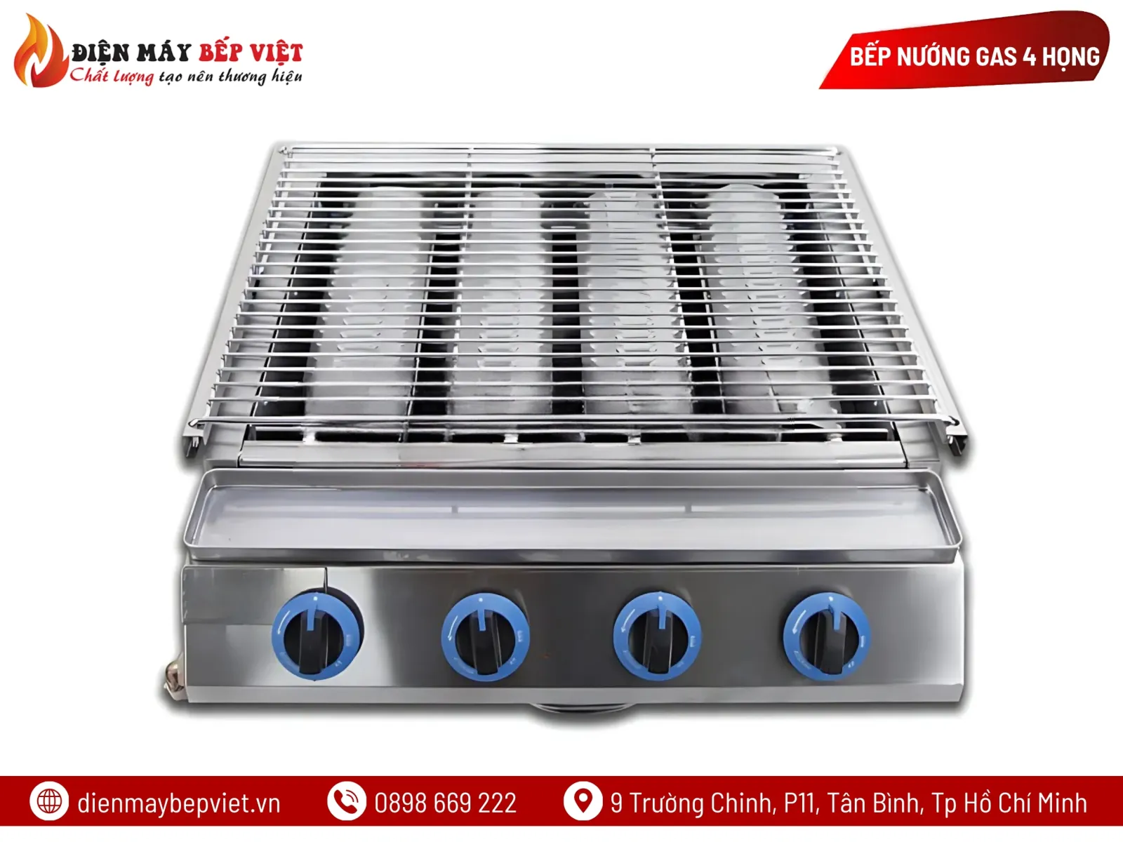 Bếp Nướng Gas 4 Họng Dài