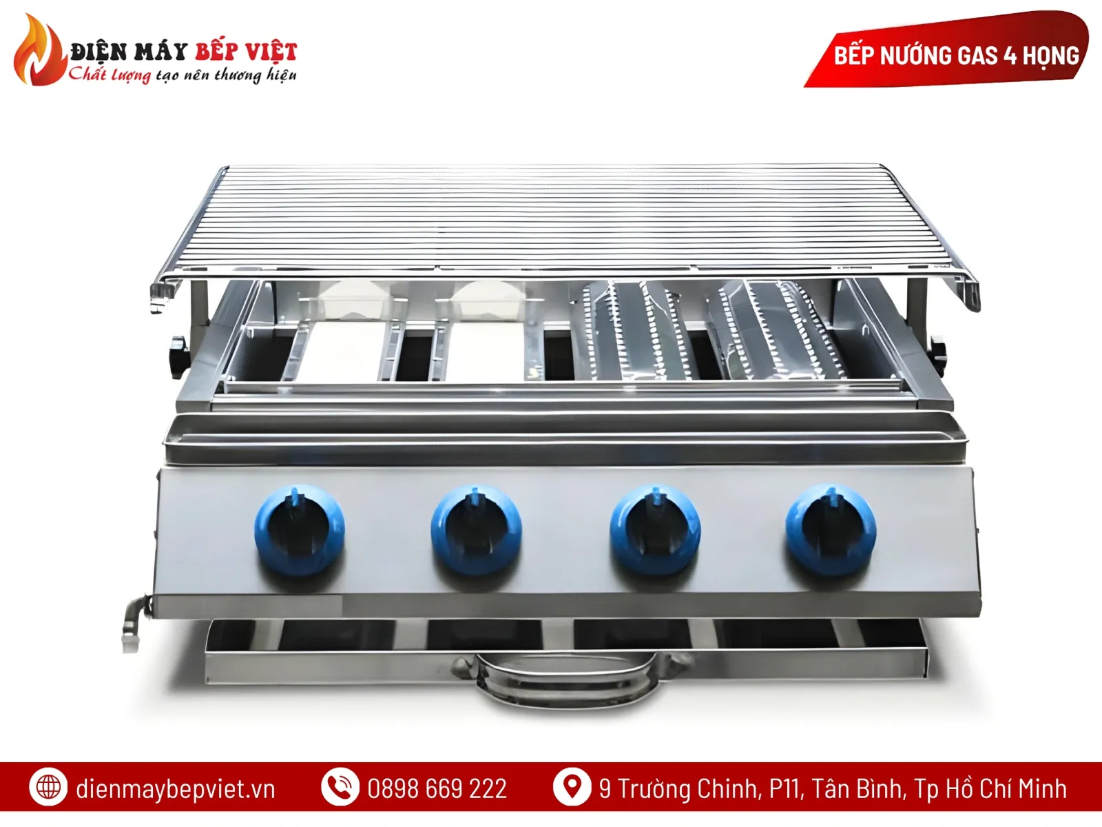 Bếp Nướng Gas 4 Họng Ngắn