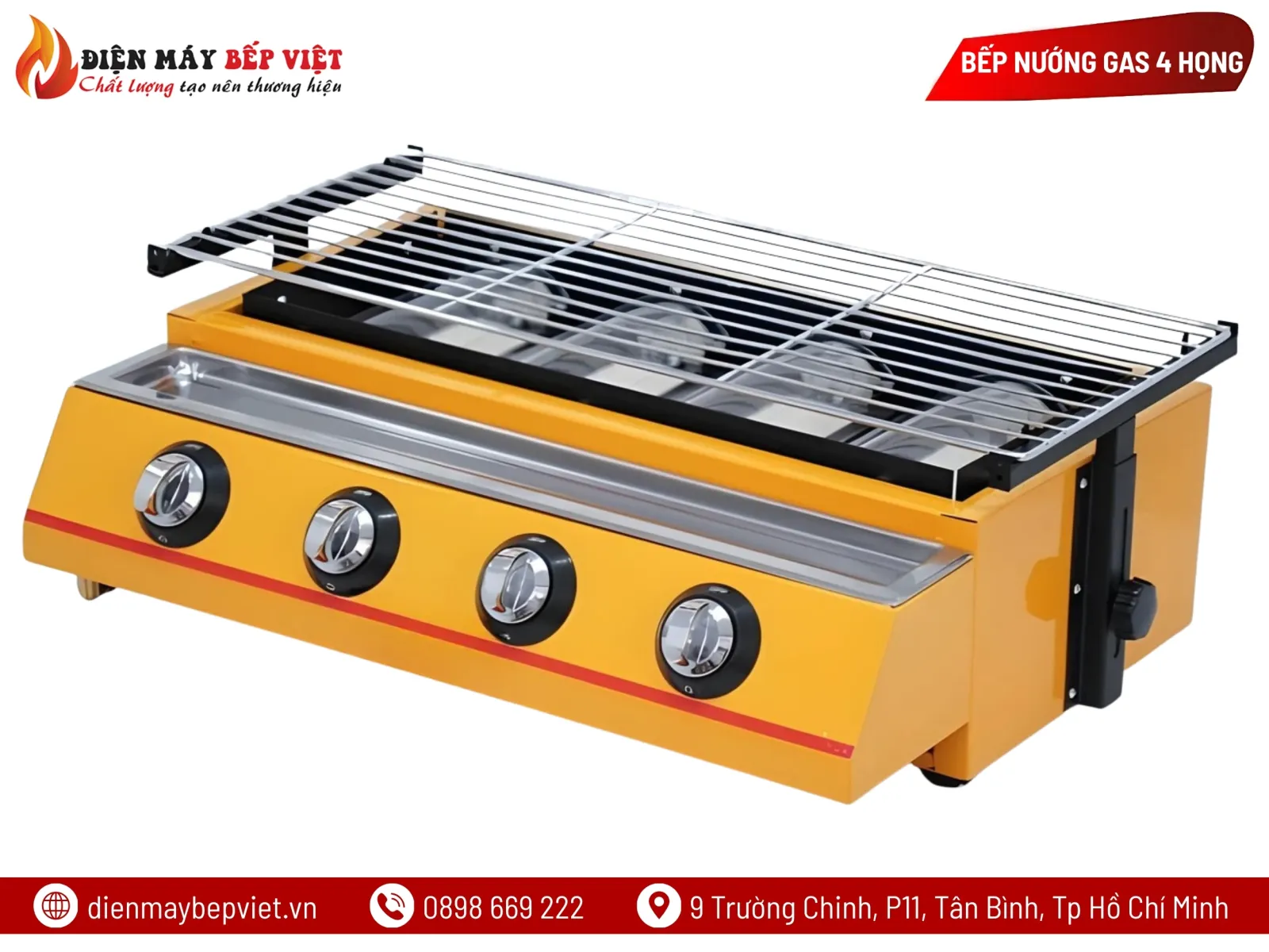 Bếp Nướng Gas 4 Họng Ngắn - K222