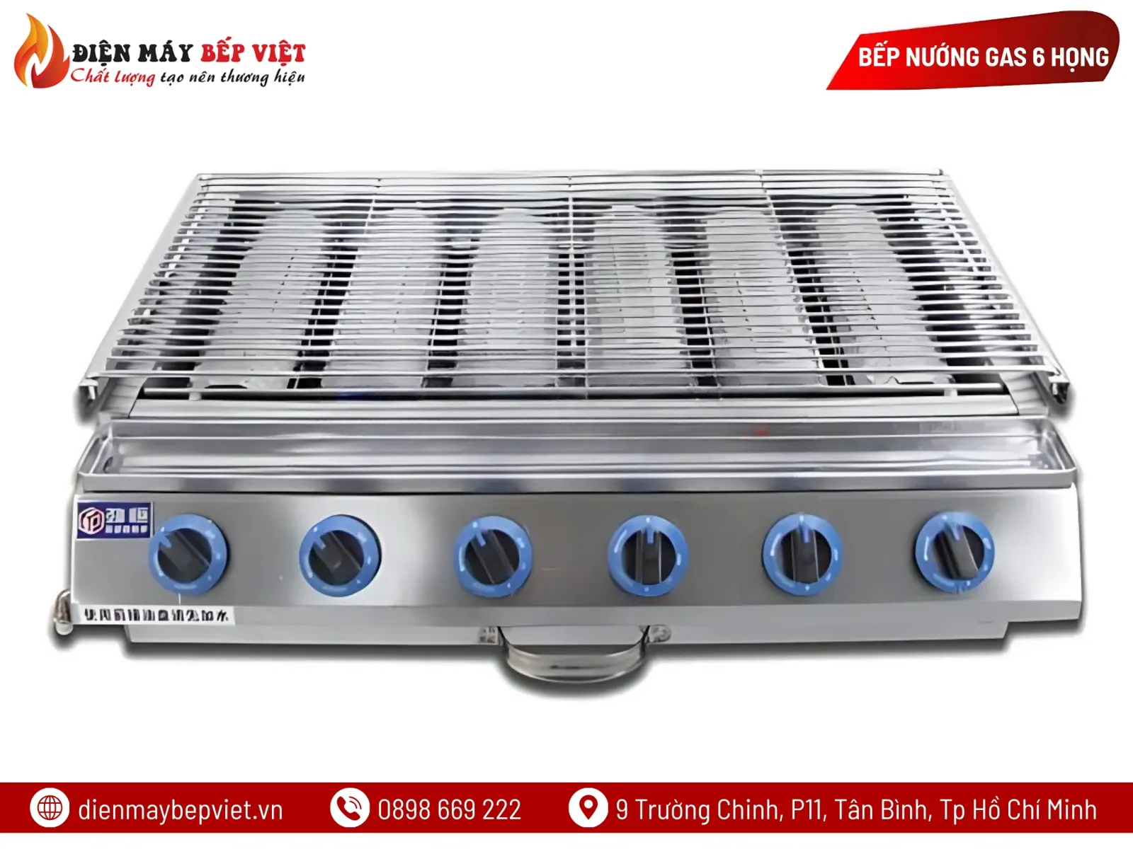 Bếp Nướng Gas 6 Họng Dài