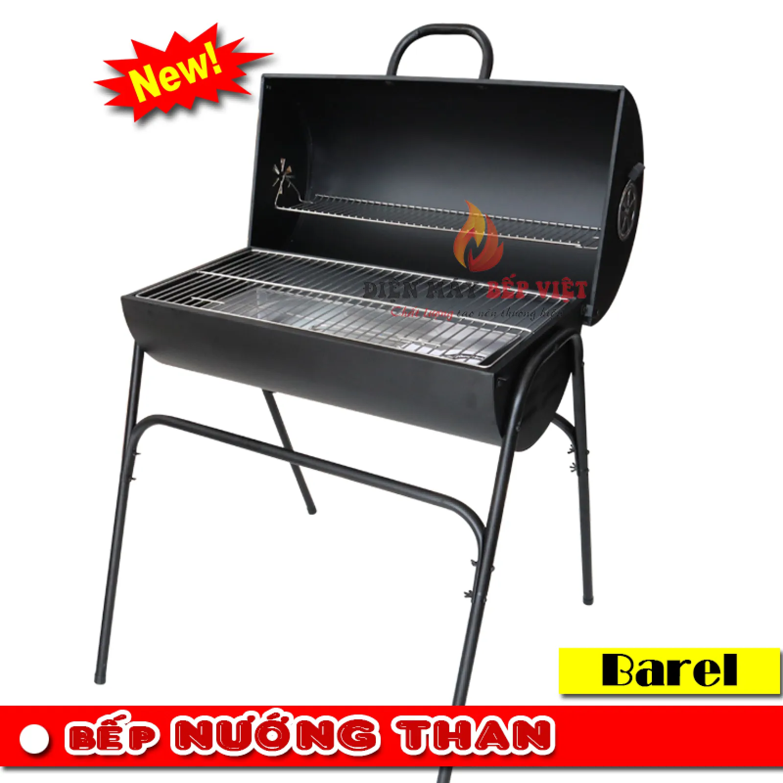 Bếp nướng than hoa Barel có nắp đậy - Phiên bản 2024
