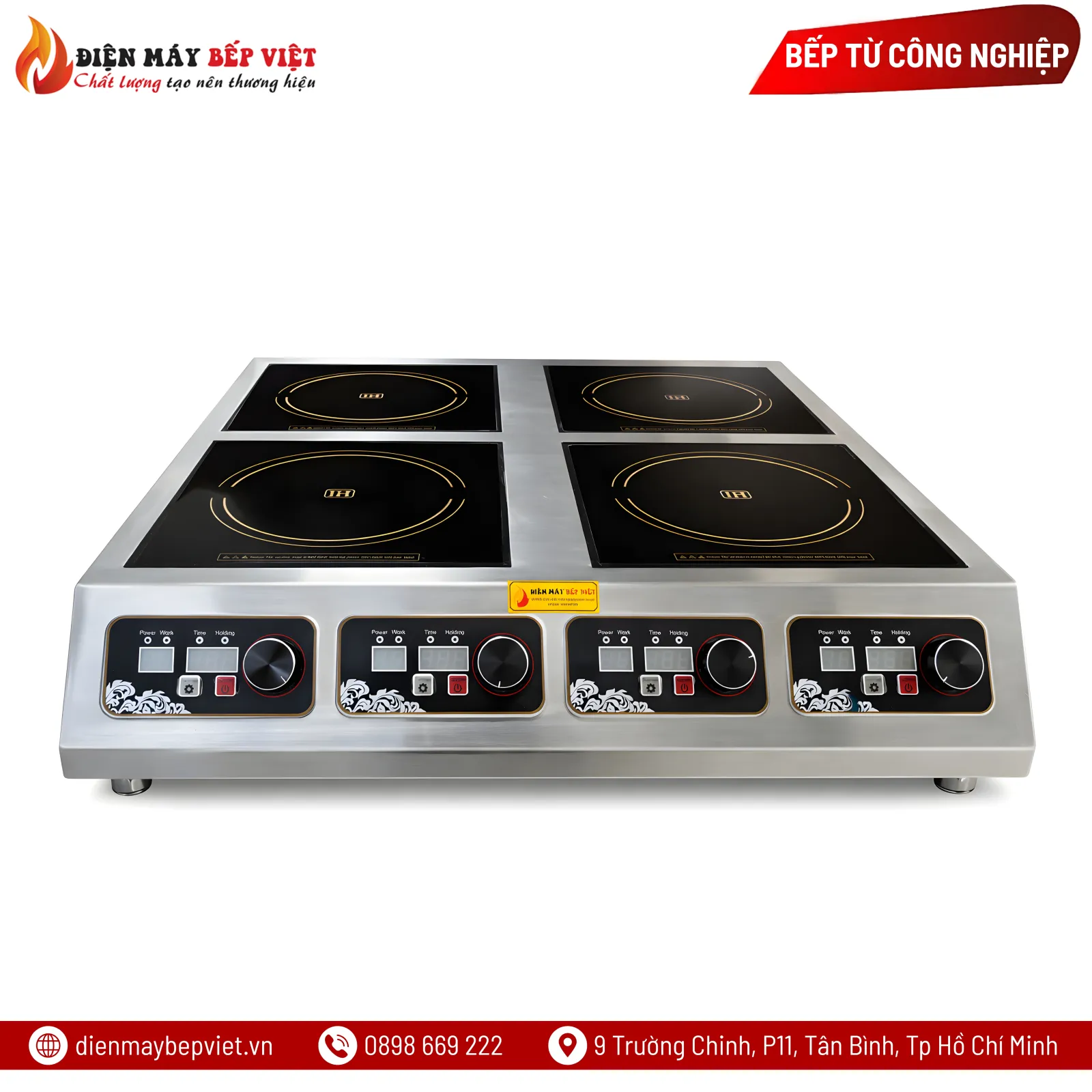 Bếp Từ Công Nghiệp 4 Họng Inox 304