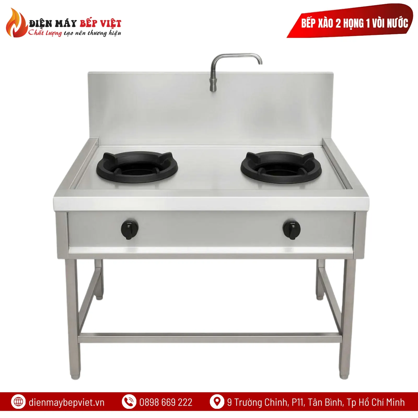 Bếp Xào 2 Họng 1 Vòi Nước