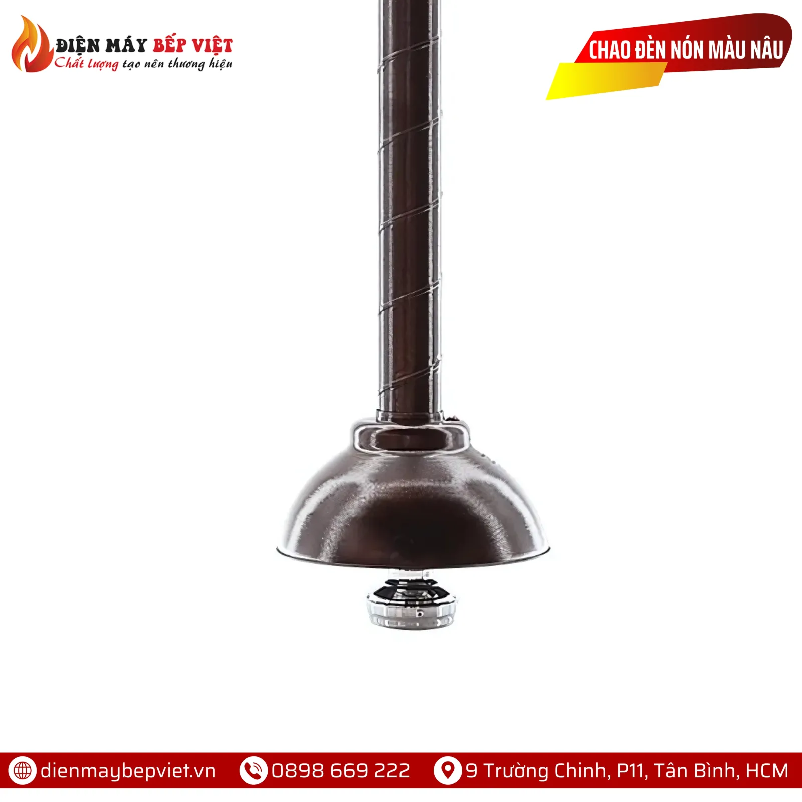 Chao Đèn Dạng Nón Màu Nâu