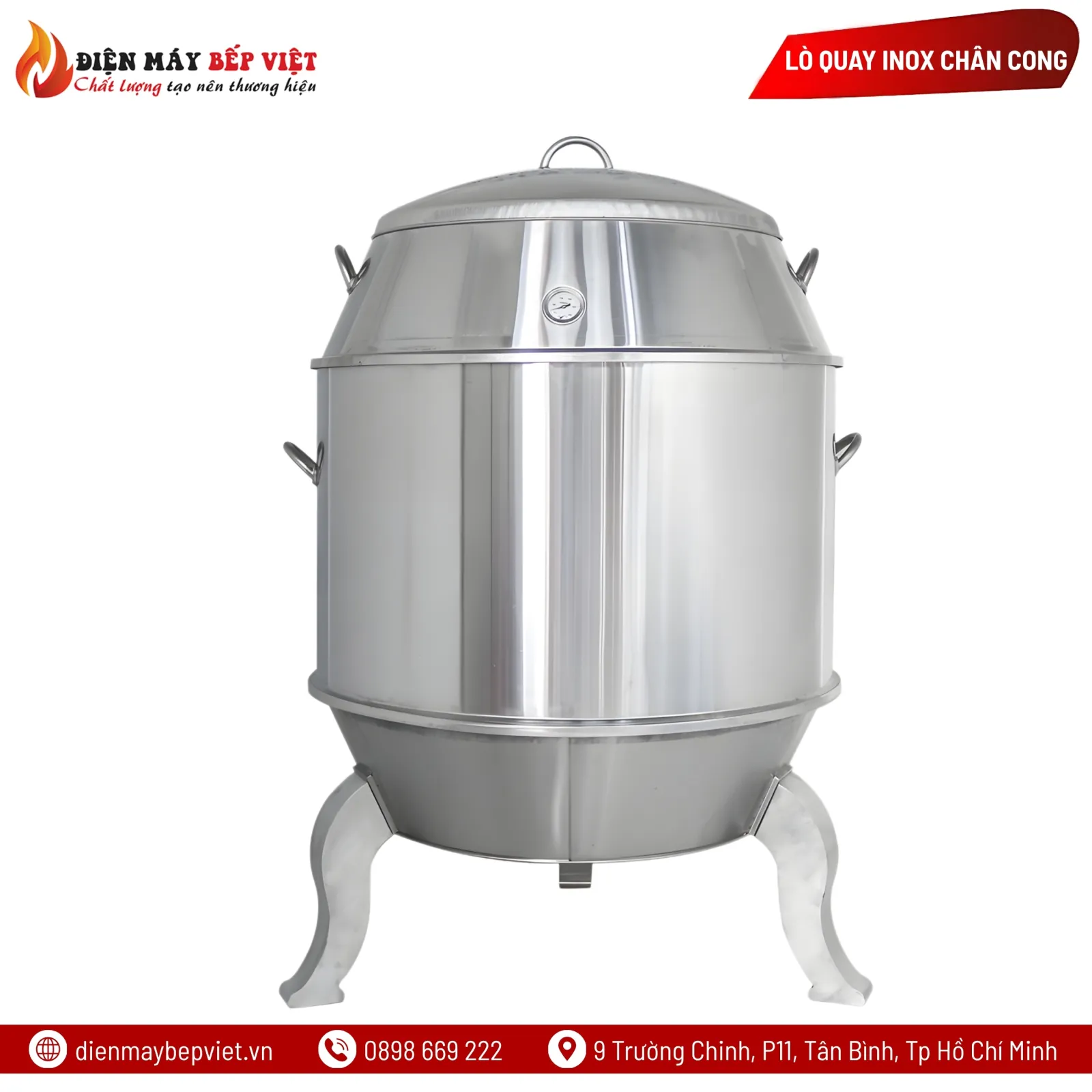 Lò Quay 90 Inox Chân Cong