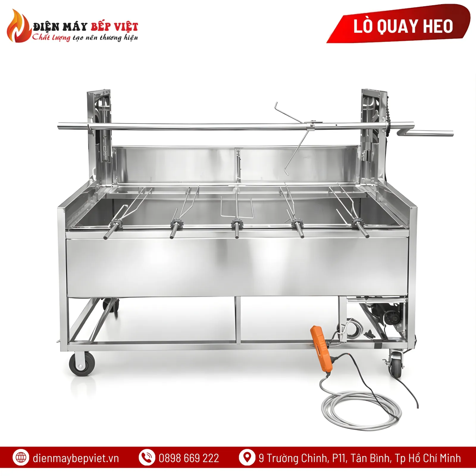 Lò Quay Heo Nguyên Con Kết Hợp Quay Gà Vịt (Xích + Motor)
