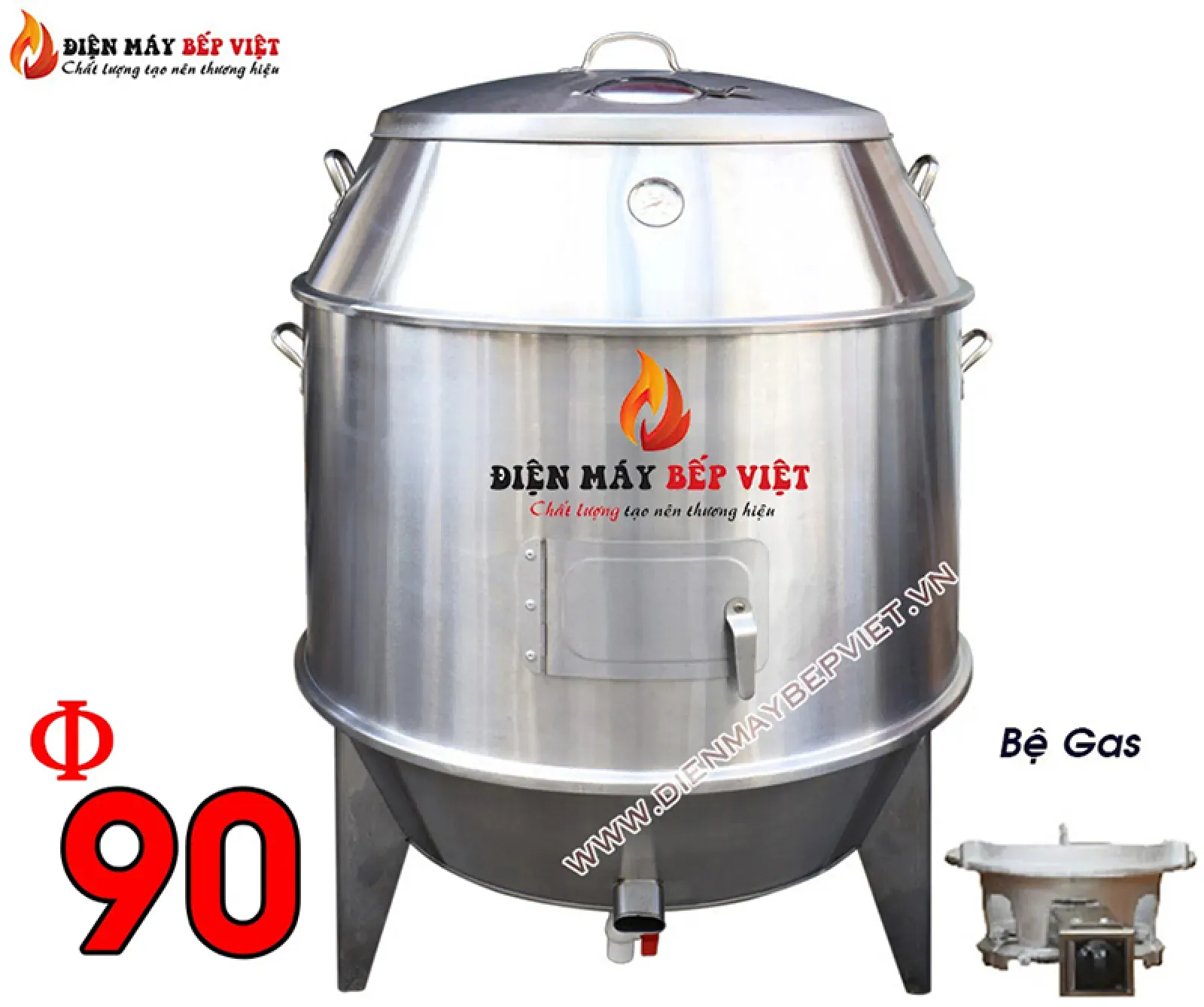 Lò Quay Vịt 90 Inox - Gas - Mẫu 2024
