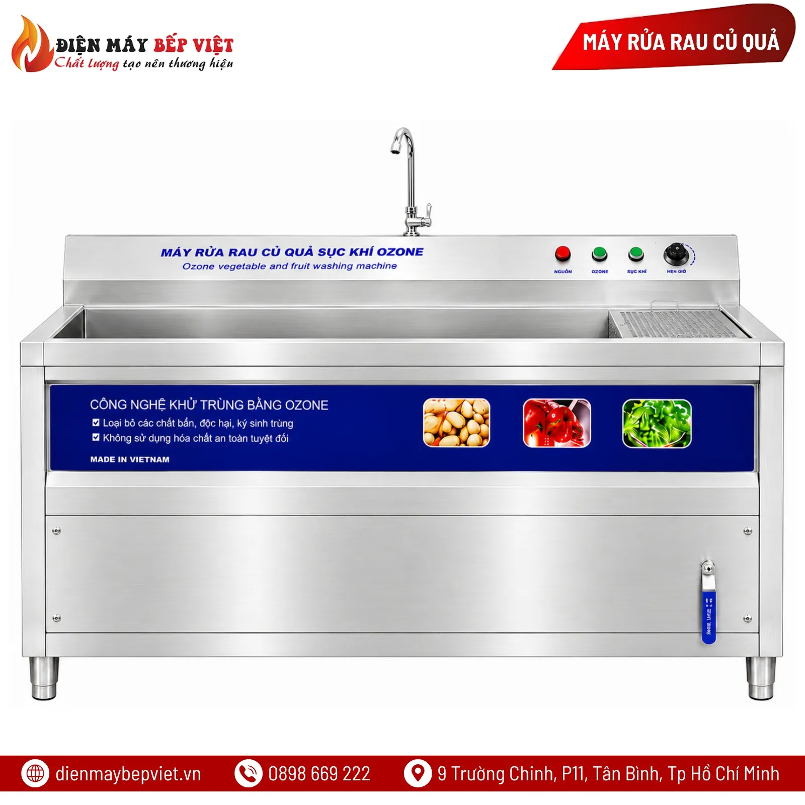 Máy Rửa Rau Củ Quả Sục Khí Ozone BV-1500