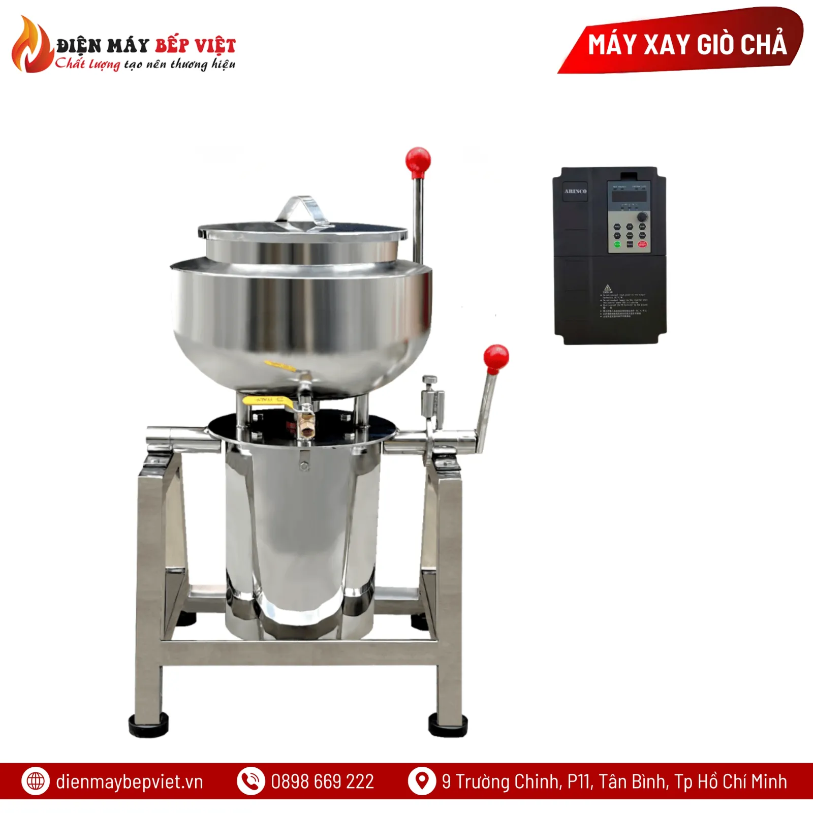 Máy Xay Giò Chả 20Kg Có Biến Tần