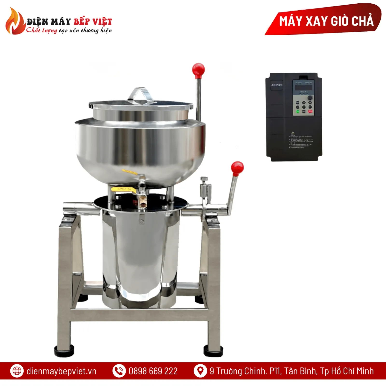 Máy Xay Giò Chả 30Kg Có Biến Tần