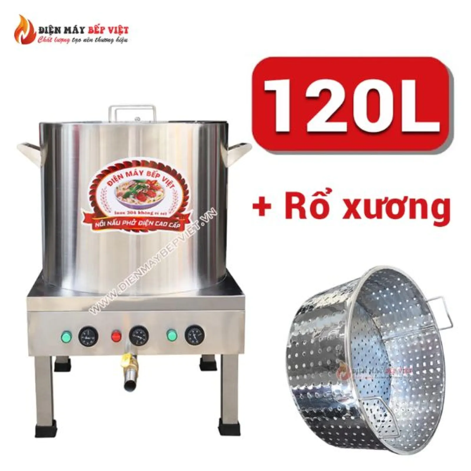 Nồi Hầm Xương 120L + Rổ Xương