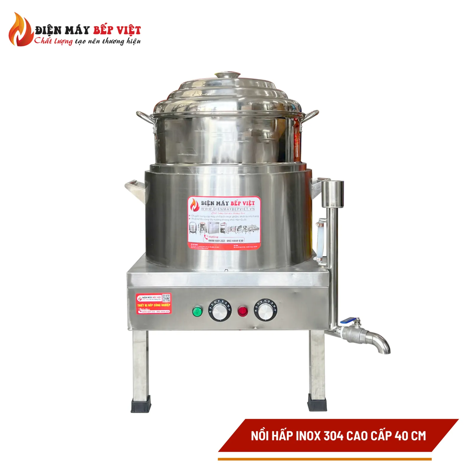 Nồi Hấp Điện Inox 304 Cao Cấp D40