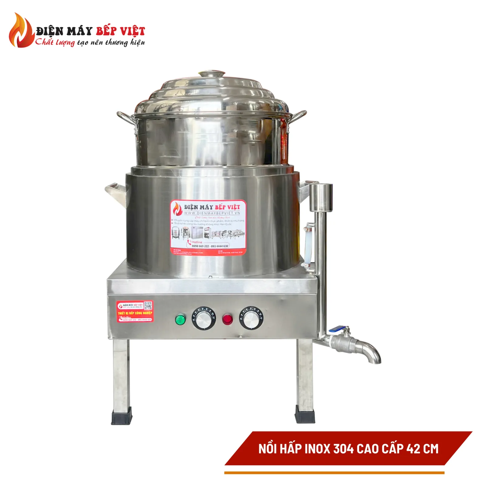 Nồi Hấp Điện Inox 304 Cao Cấp D42