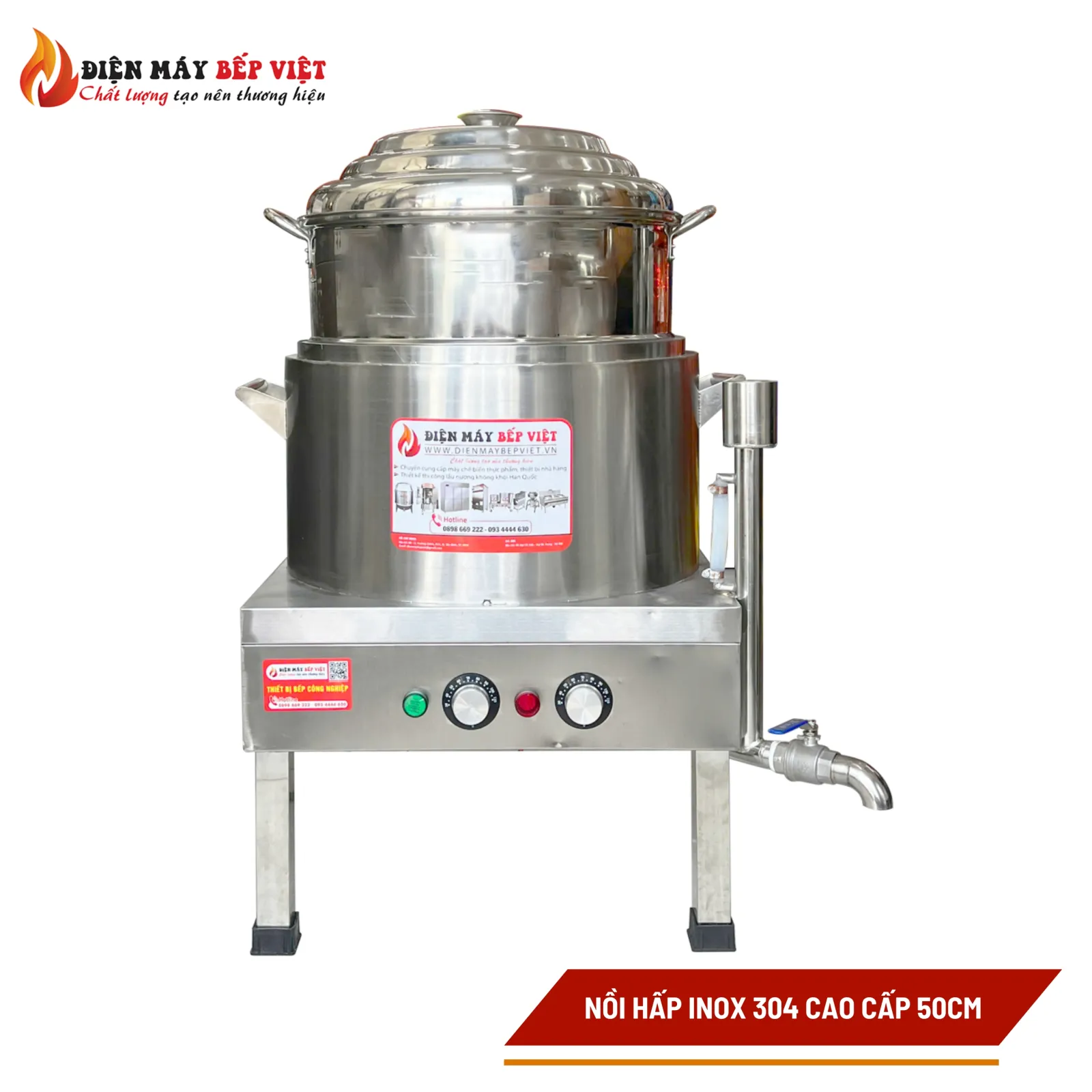 Nồi Hấp Điện Inox 304 Cao Cấp D50