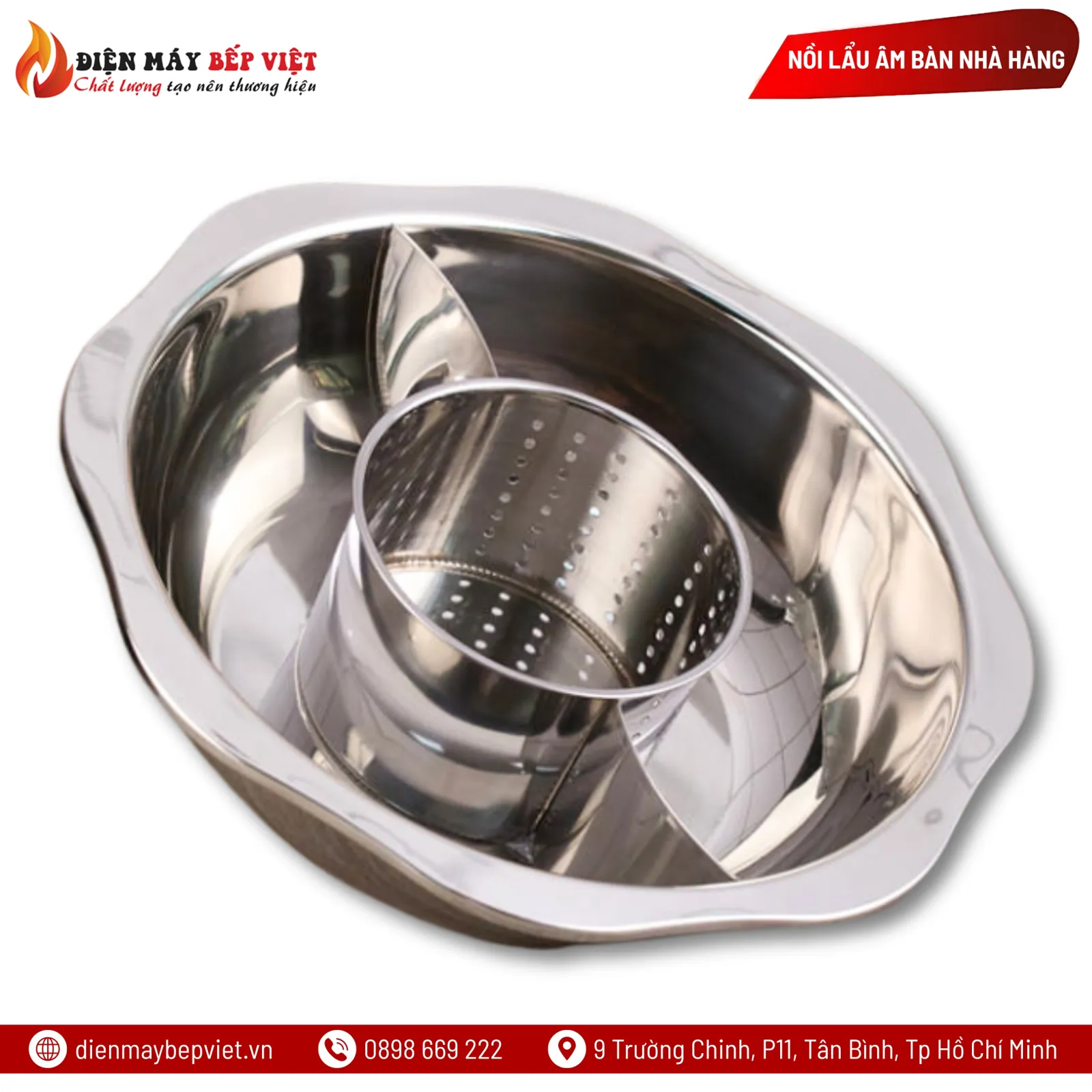 Nồi Lẩu Tròn 3 Ngăn