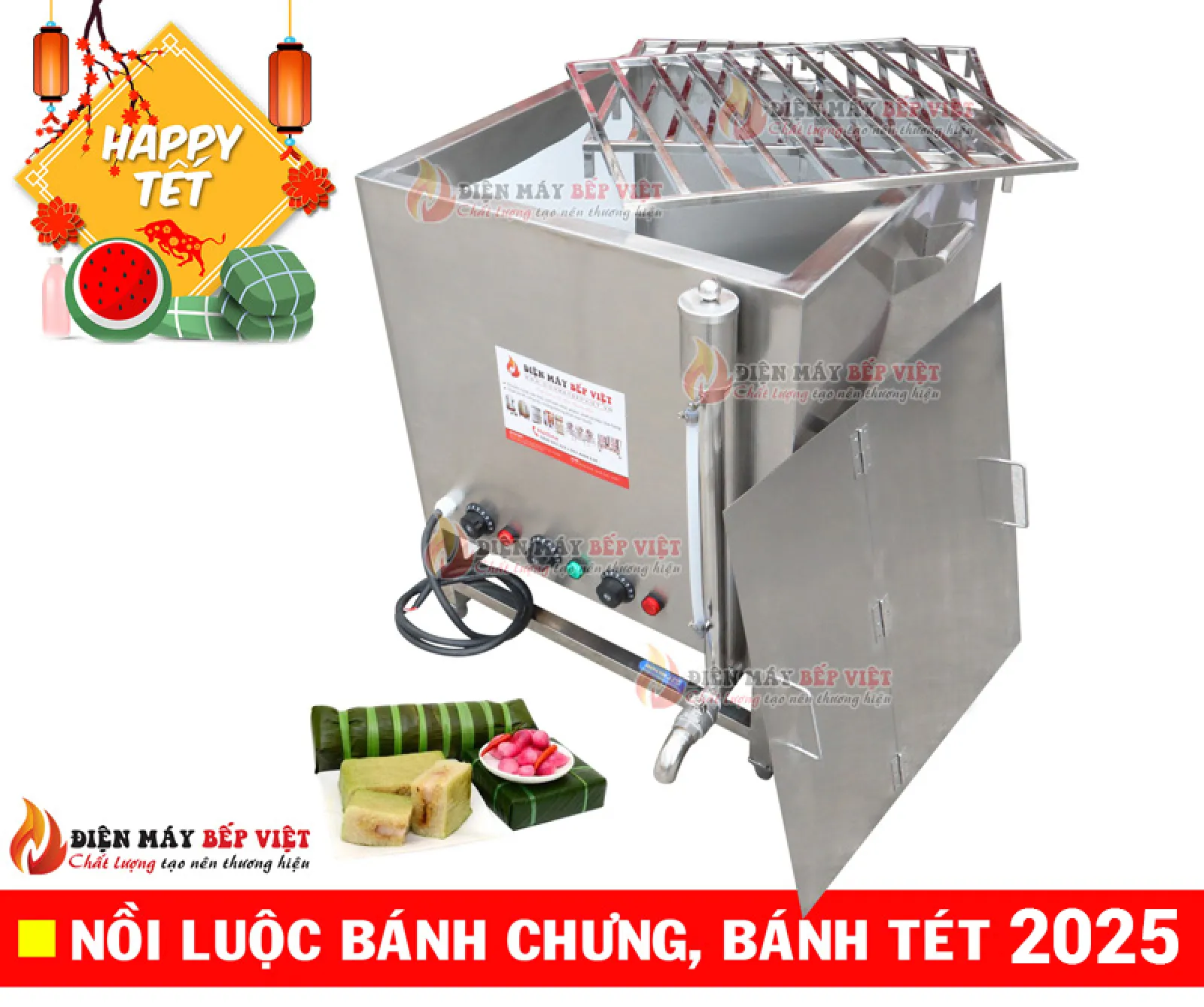 Nồi luộc bánh chưng điện inox cao cấp, giá rẻ T5/2025