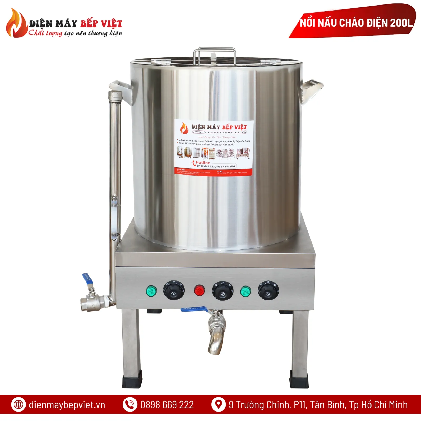 Nồi Nấu Cháo Công Nghiệp 200L bằng điện